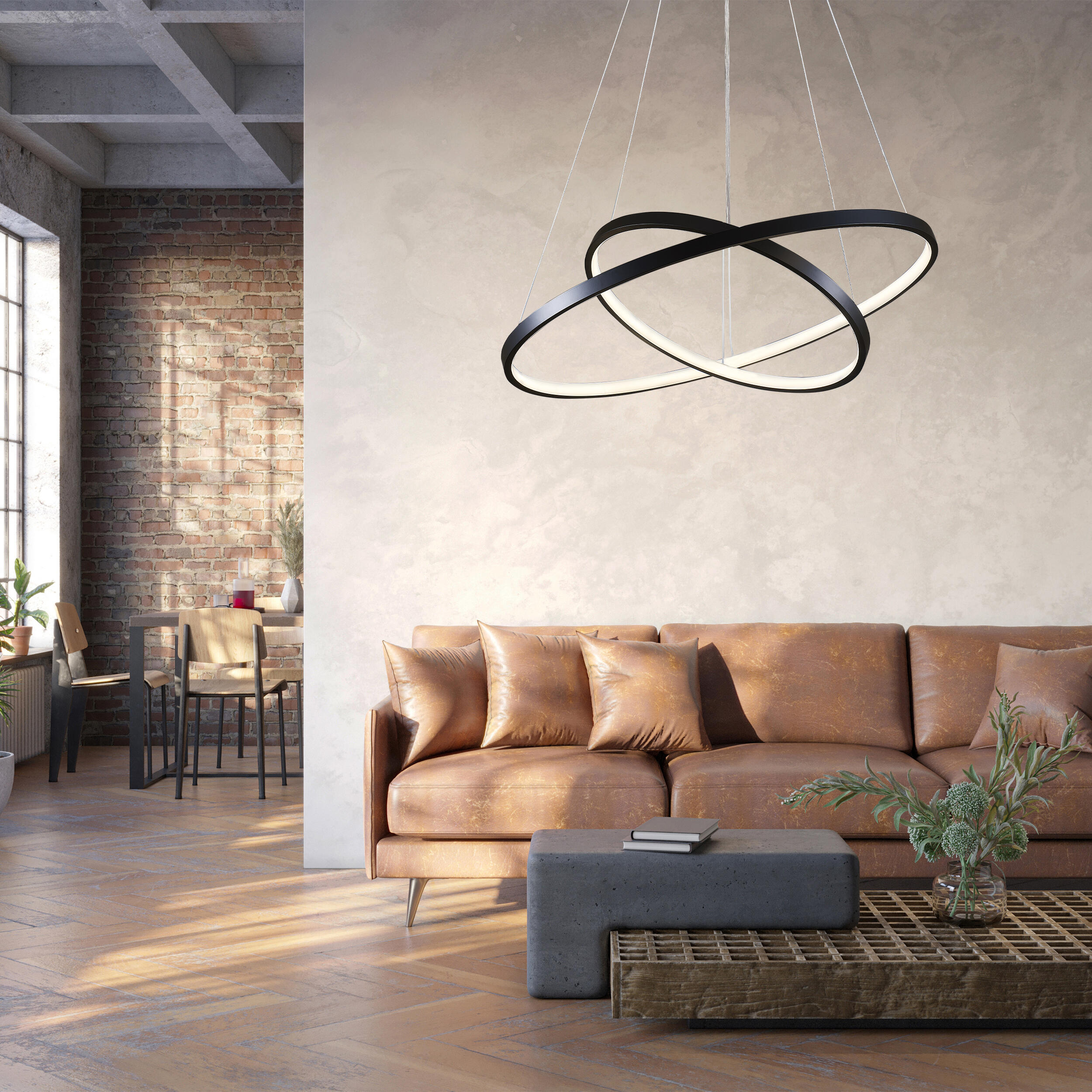 Lampa wisząca Lea 6000 lm 60 cm czarna LED Sanico - 2