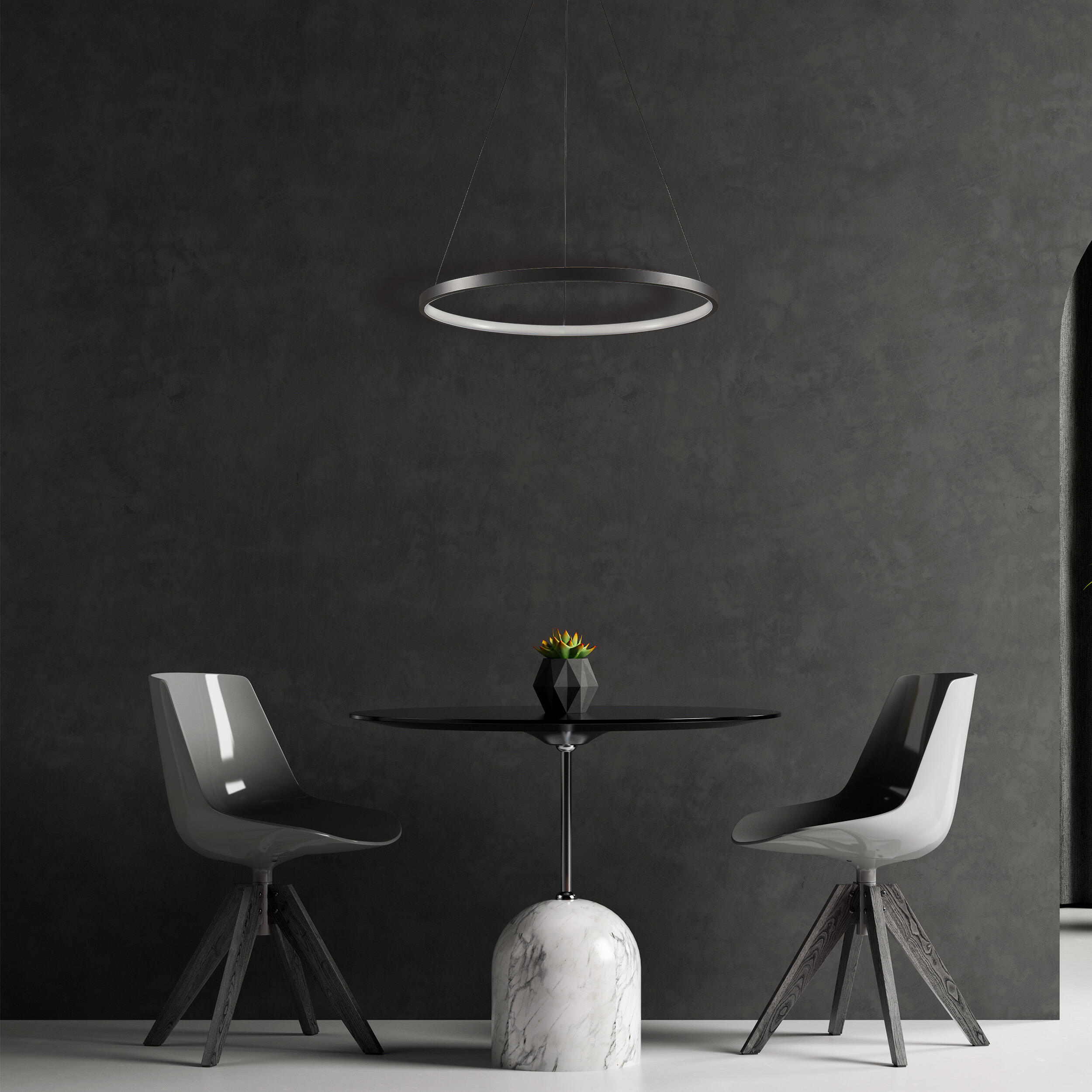 Lampa wisząca Lea 3400 lm 50 cm czarna LED Sanico - 6