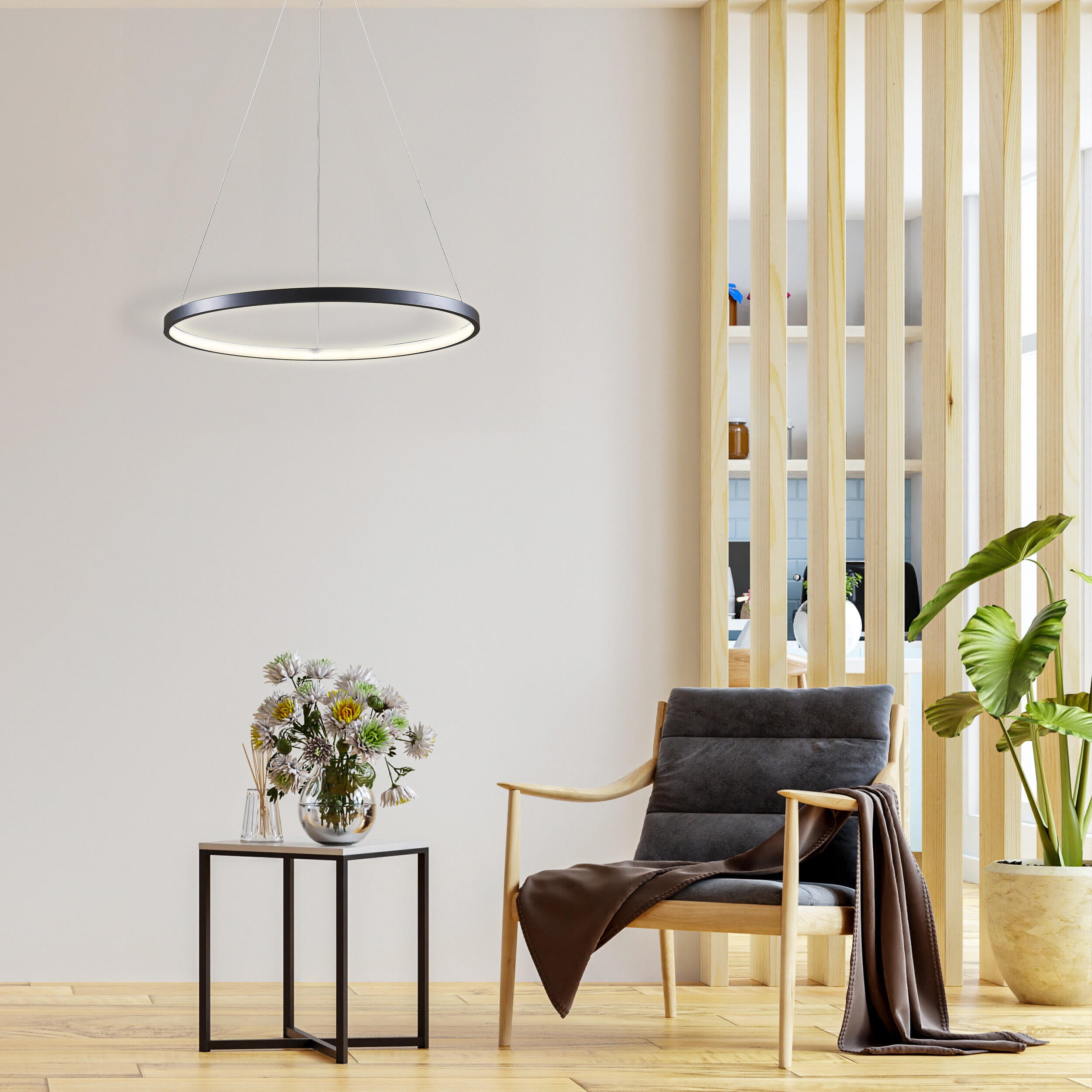 Lampa wisząca Lea 3400 lm 50 cm czarna LED Sanico - 5