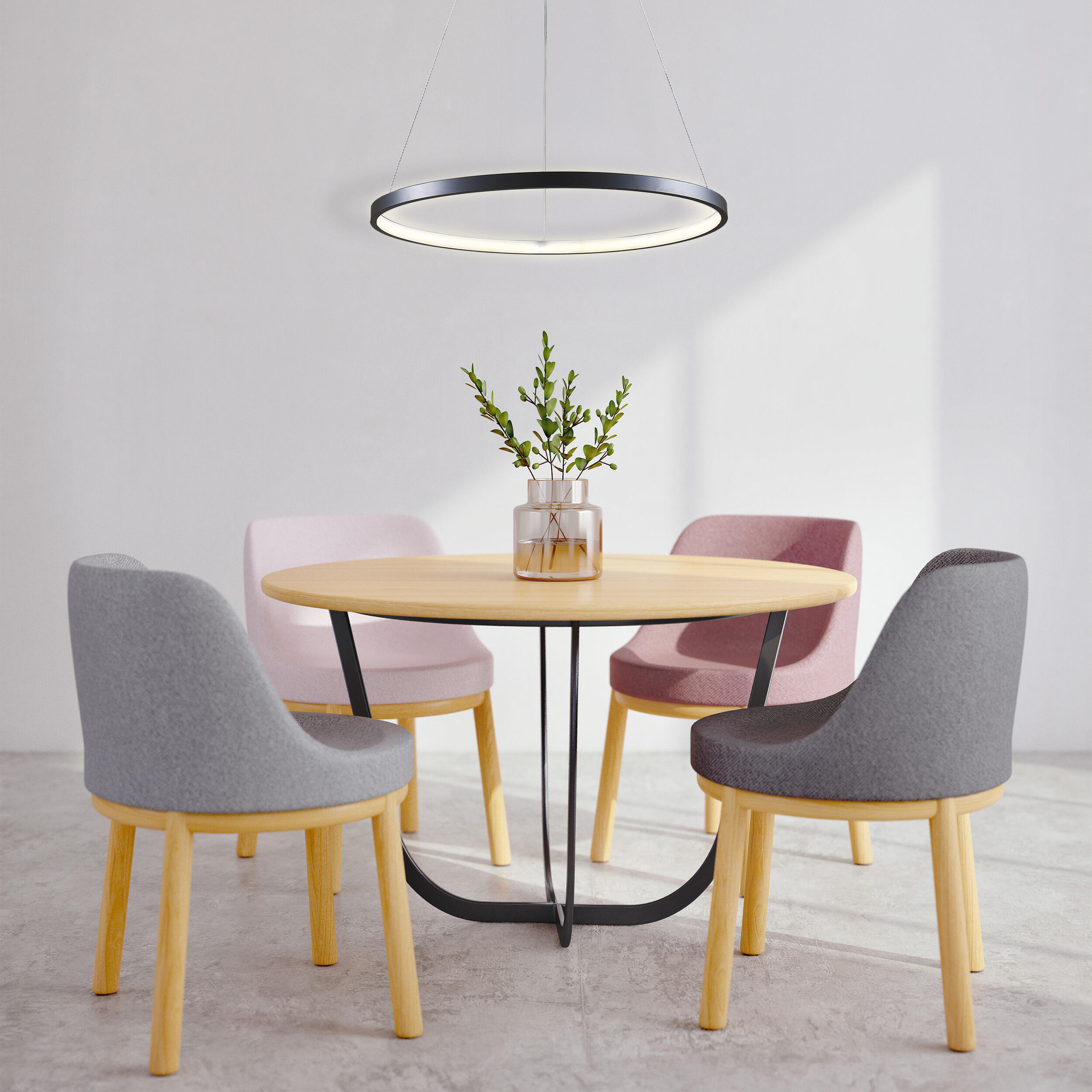 Lampa wisząca Lea 3400 lm 50 cm czarna LED Sanico - 4