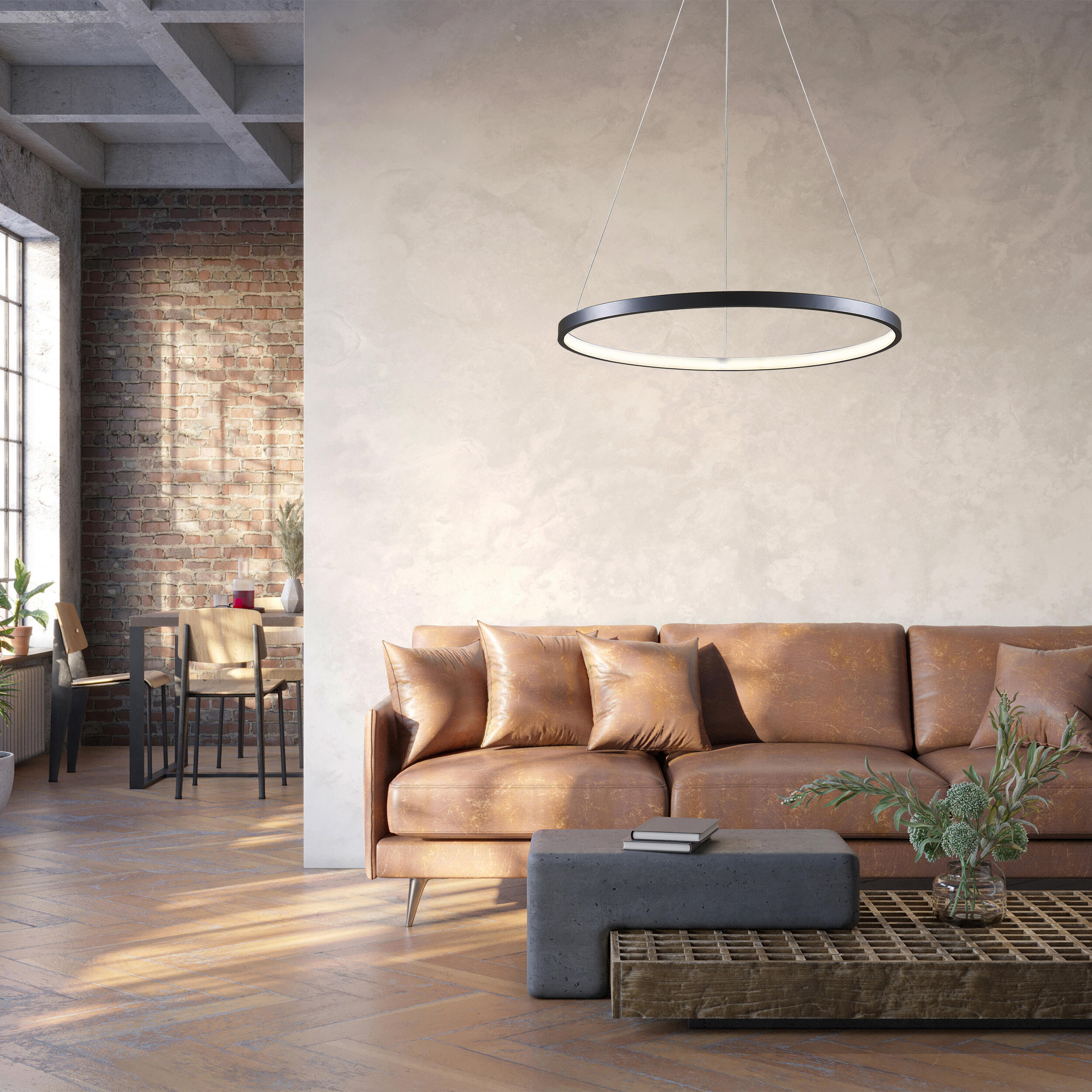 Lampa wisząca Lea 3400 lm 50 cm czarna LED Sanico - 3