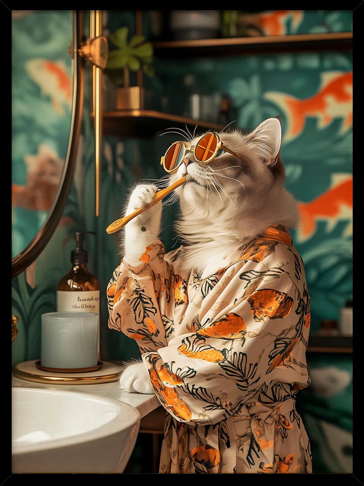 STAMPA INC NE 30X40 GATTO CON SPAZZ