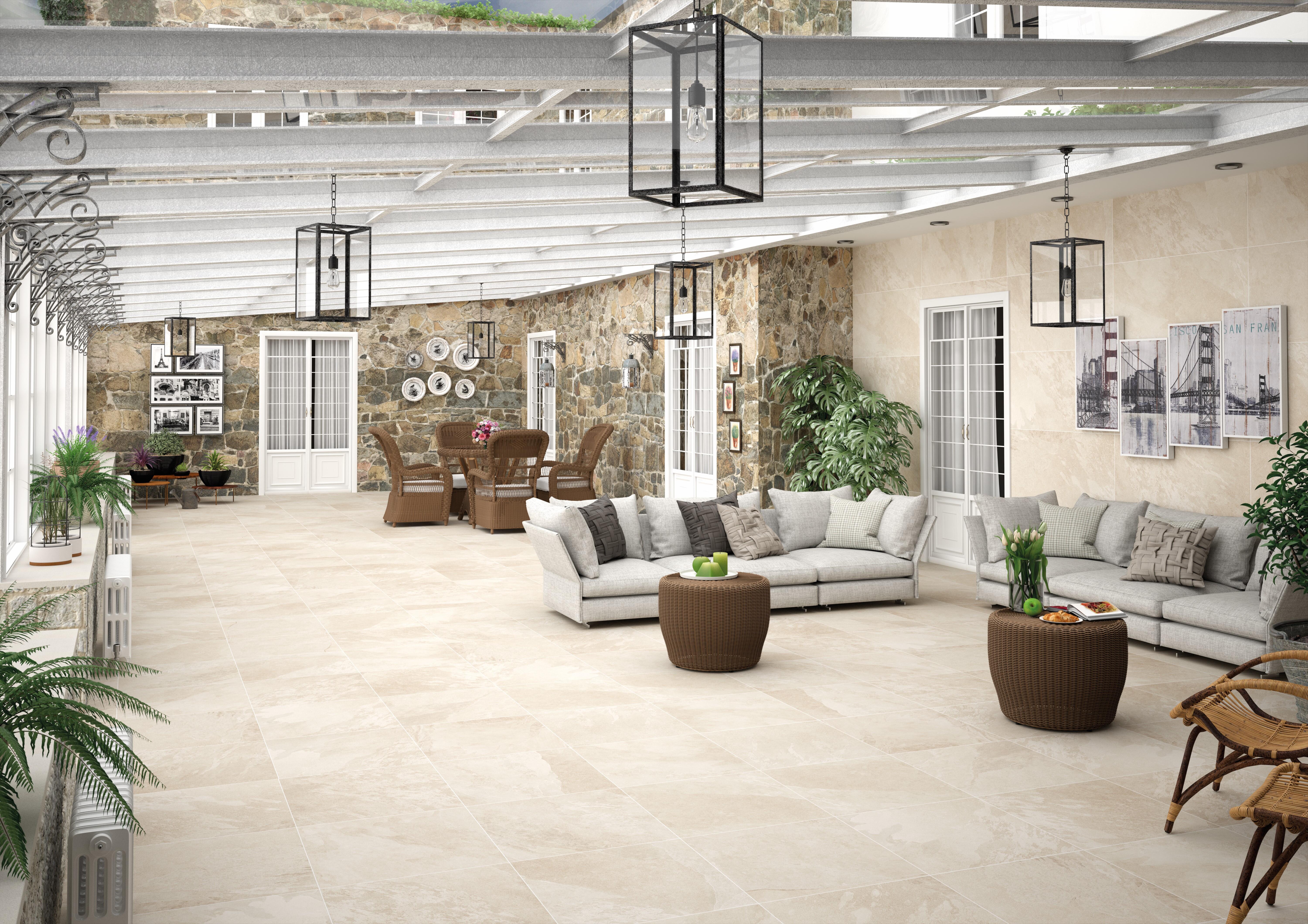 Suelo/azulejo porcelánico axis efecto piedra crema 31.6x60.8 cm c3