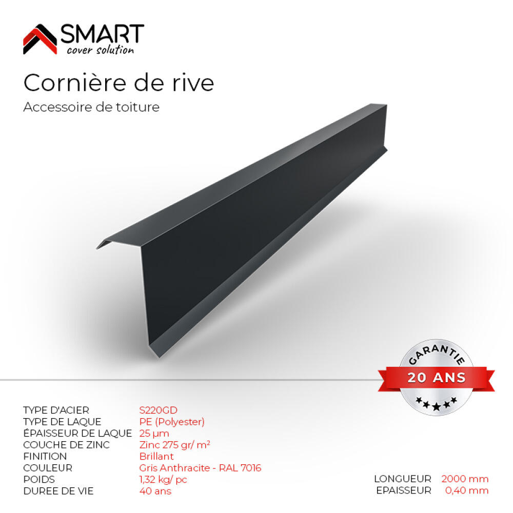 Rive sur mur gris H12/H25/S18 L 2ml - 2