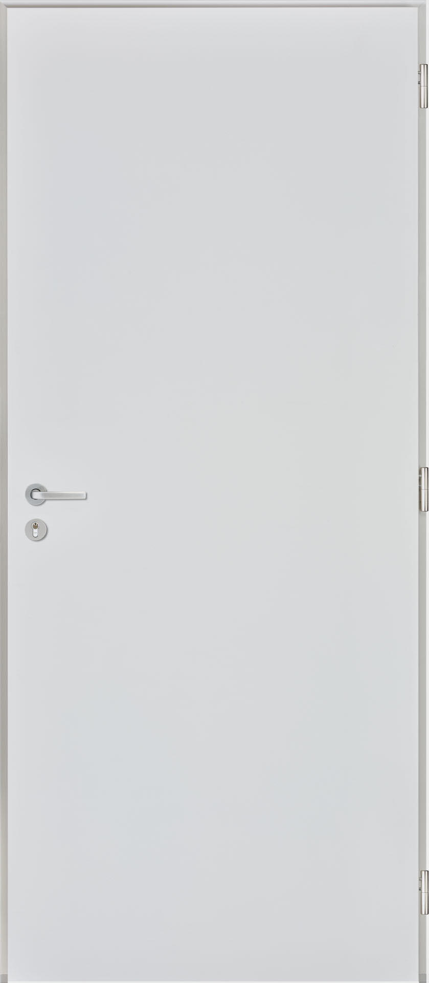 Porte d'entrée aluminium blanche 9016 poussant gauche H.215 x l.90 cm Menta - 2