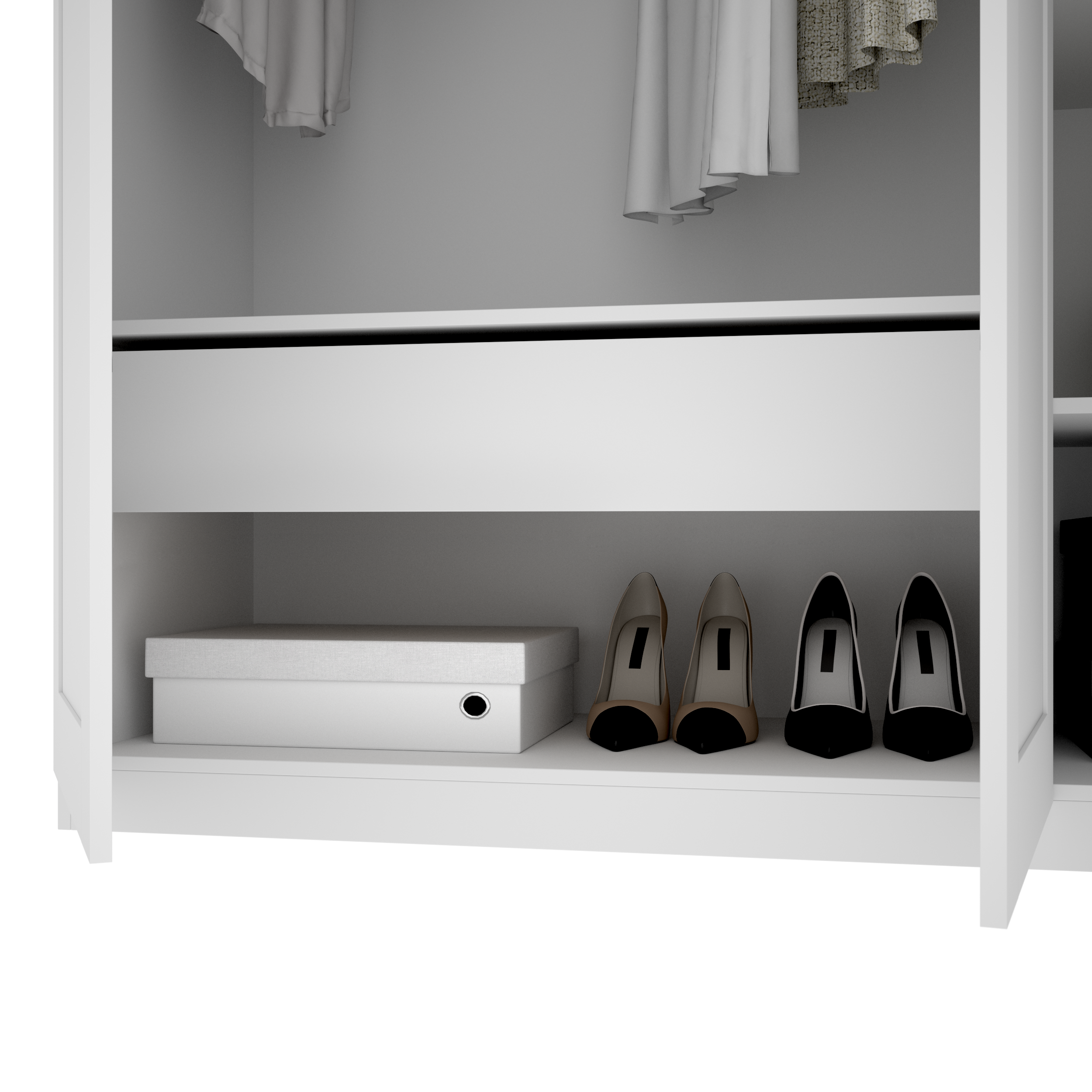 Armario puerta abatible Classic 151x206x52cm con 3 puertas color blanco 1 cajón - 8