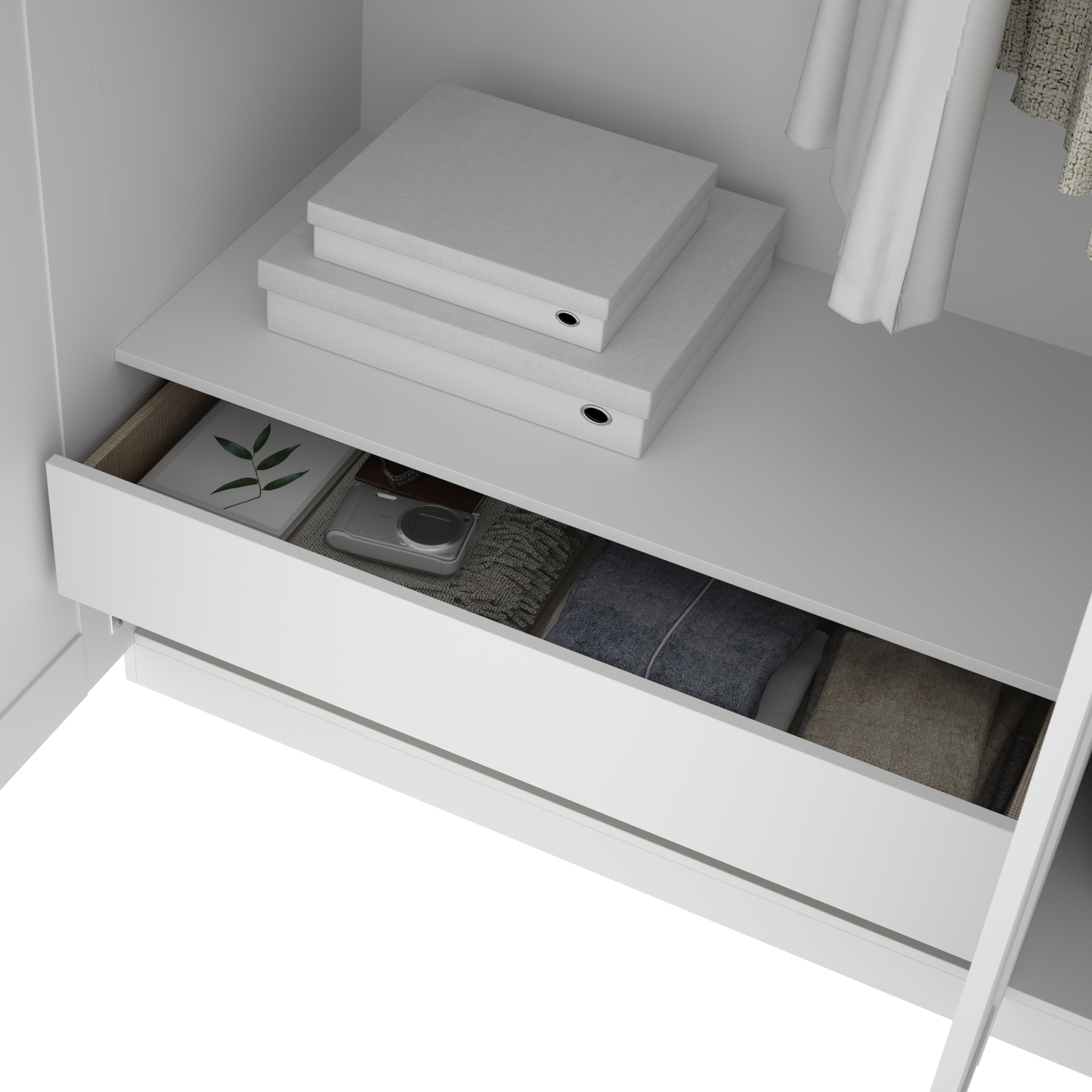Armario puerta abatible Classic 151x206x52cm con 3 puertas color blanco 1 cajón - 7