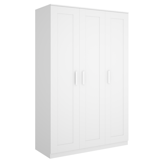 Armario puerta abatible Classic 151x206x52cm con 3 puertas color blanco 1 cajón