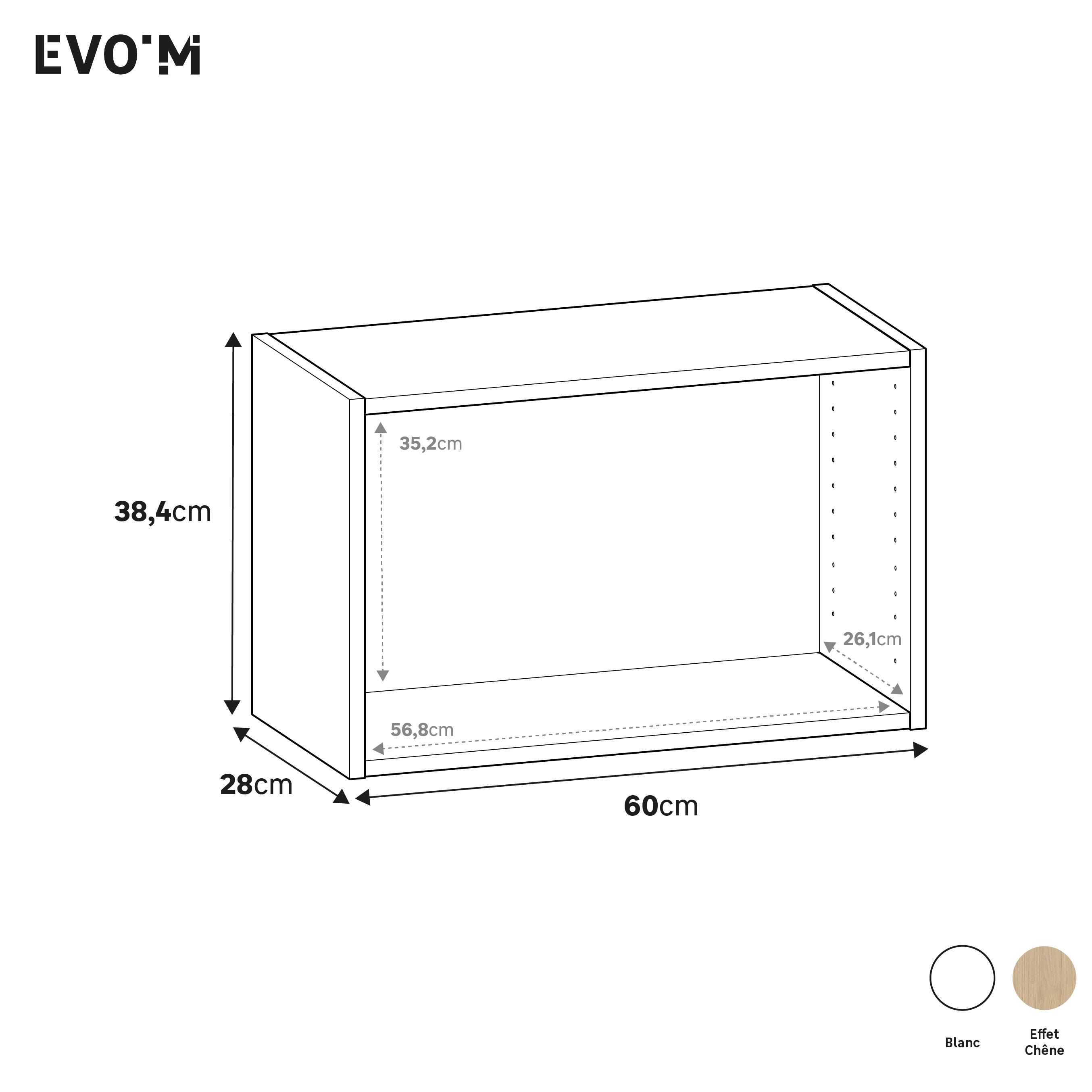 Caisson SPACEO Evo'M Blanc H.38,4 X L.60 P.28 cm - 4
