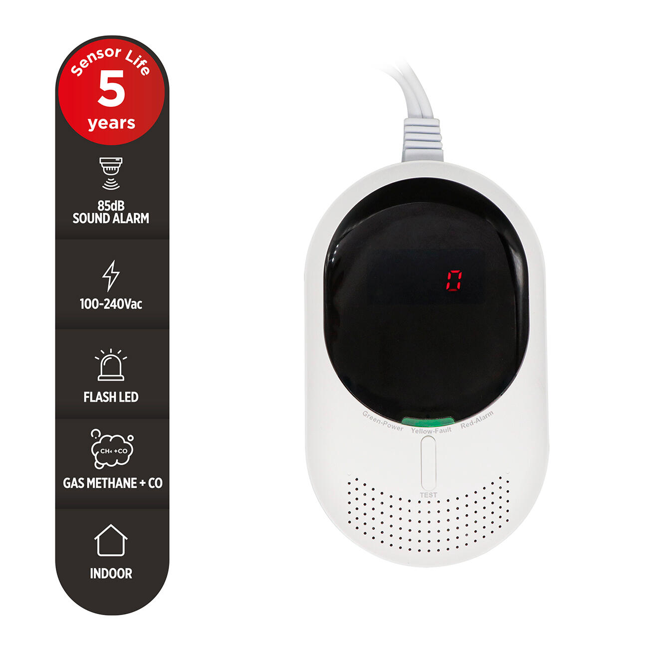 Rilevatore di monossido di carbonio 2in1 + rilevatore gas/metano - 3