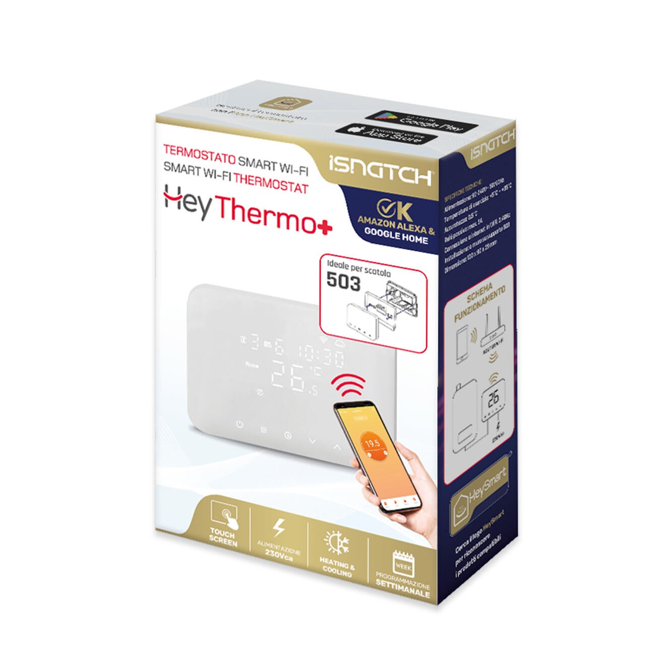 Termostato intelligente e connesso ISNATCH HeyTermo+ bianco - 5