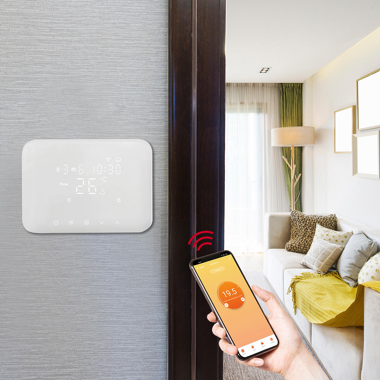 Termostato intelligente e connesso ISNATCH HeyTermo+ bianco - 2