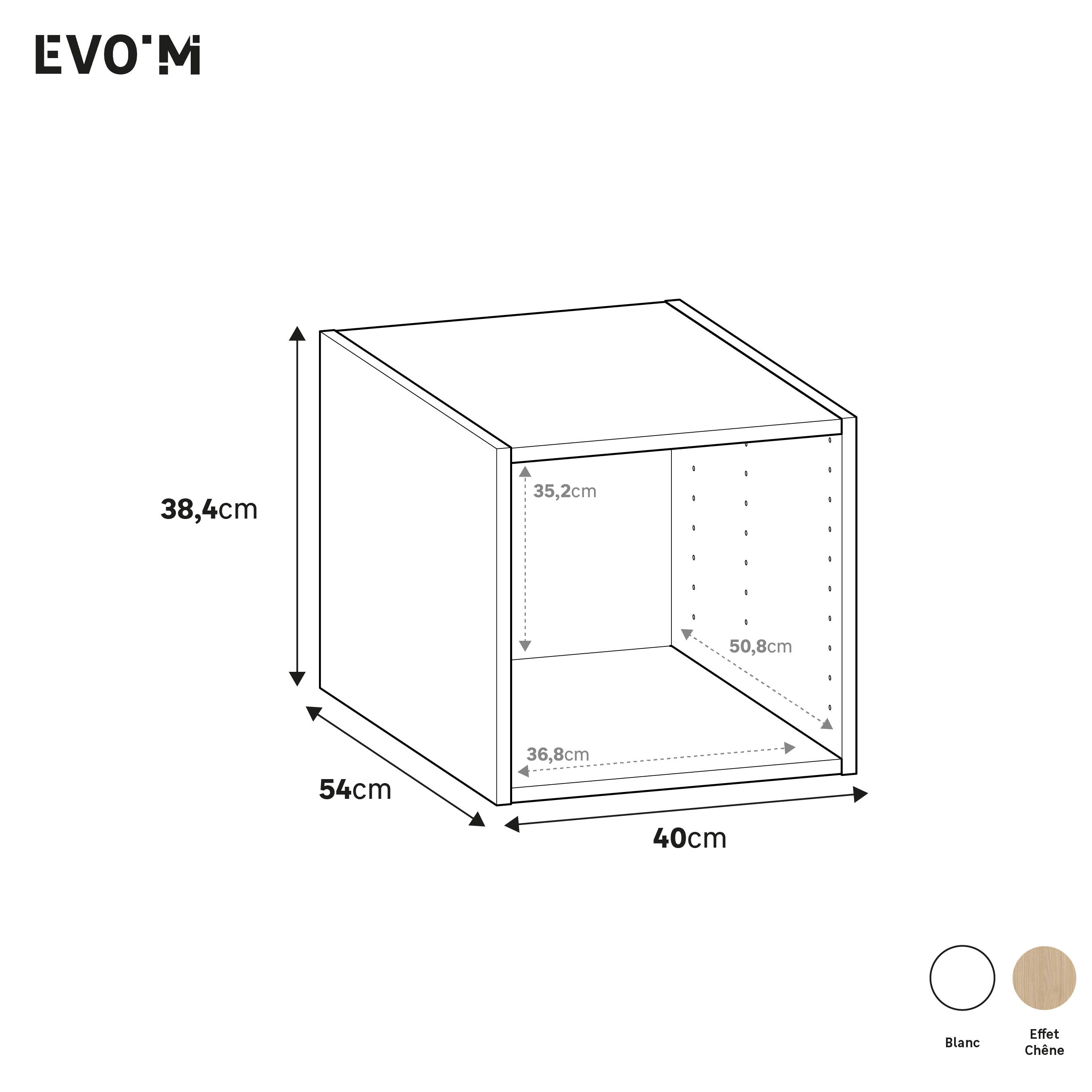 Caisson SPACEO Evo'M effet Chêne H.38,4 X L.40 X P.54 cm - 7