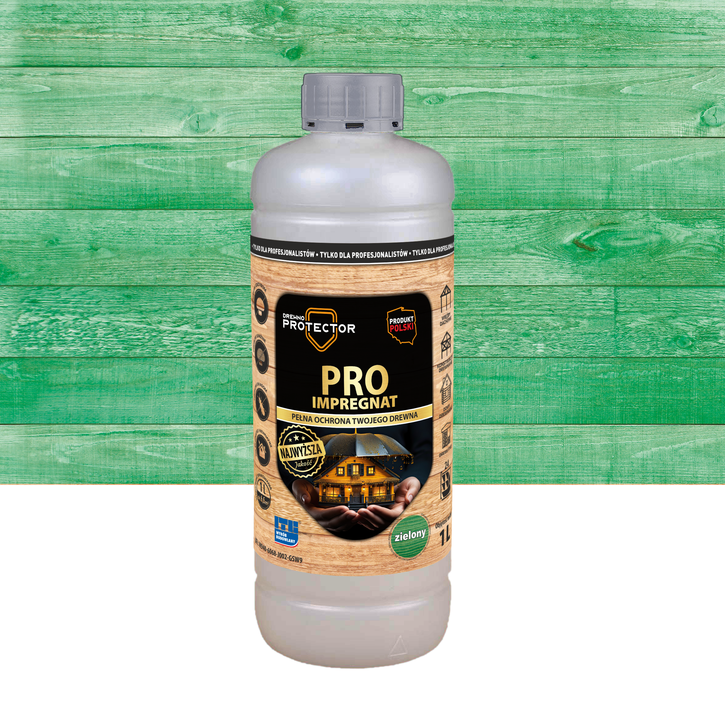 Impregnat do zabezpieczenia i leczenia drewna zielony 1 l Protector
