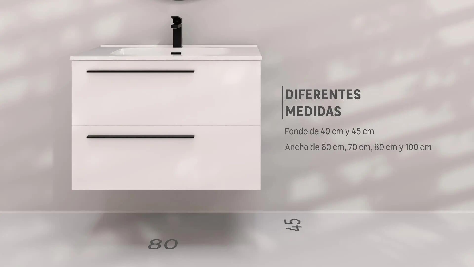 Mueble de baño Mia beige 100x45 cm (lavabo no incluido) - 11