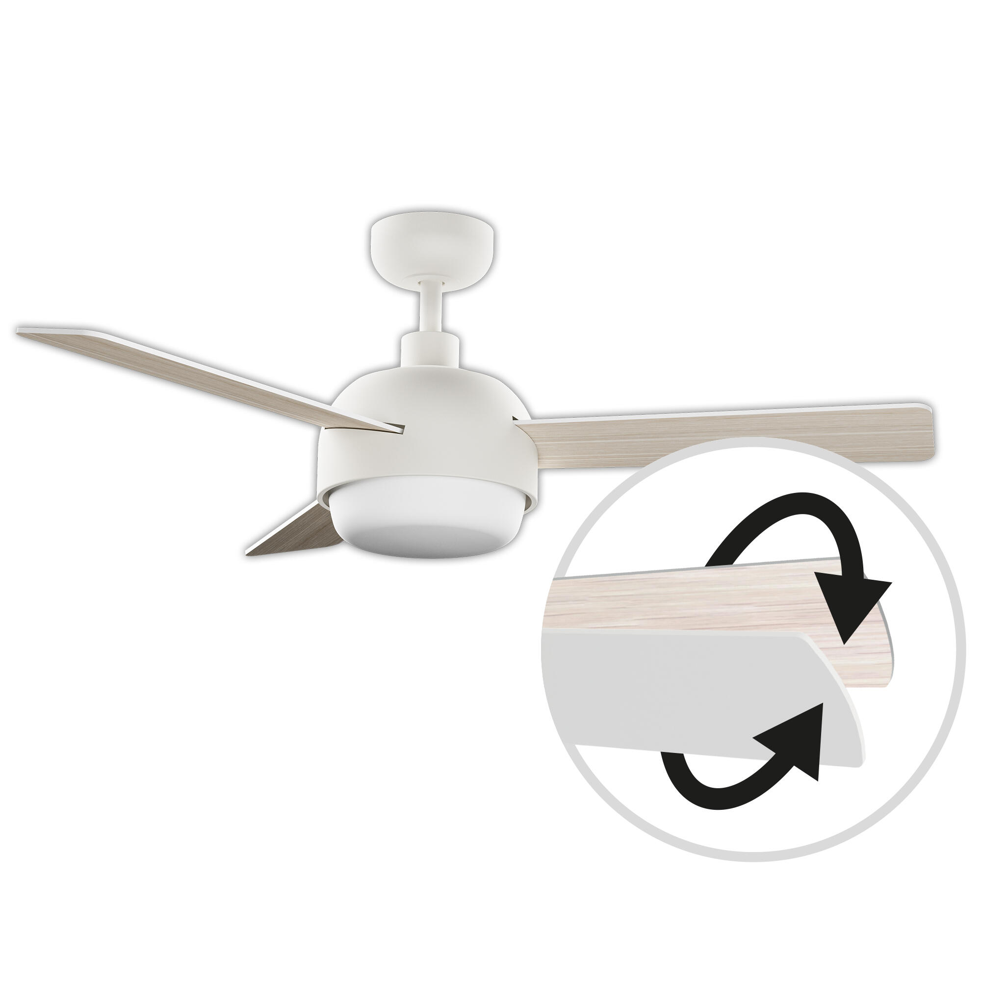 Ventilador de techo con luz silencioso DC Arte Confort Lorena blanco 122 cm - 10
