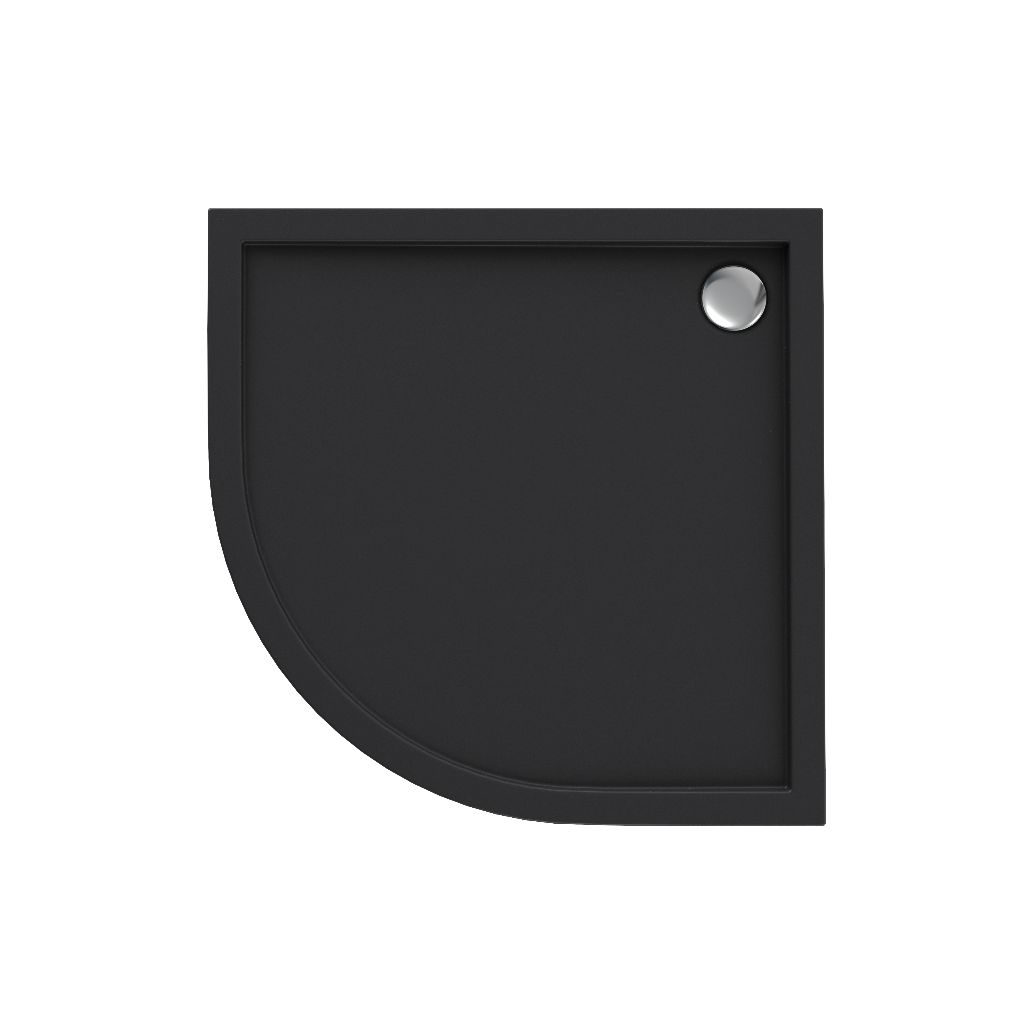 Brodzik do kabiny prysznicowej 1/4 koła 80x80x16/6 cm czarny mat Sinergid Schedpol