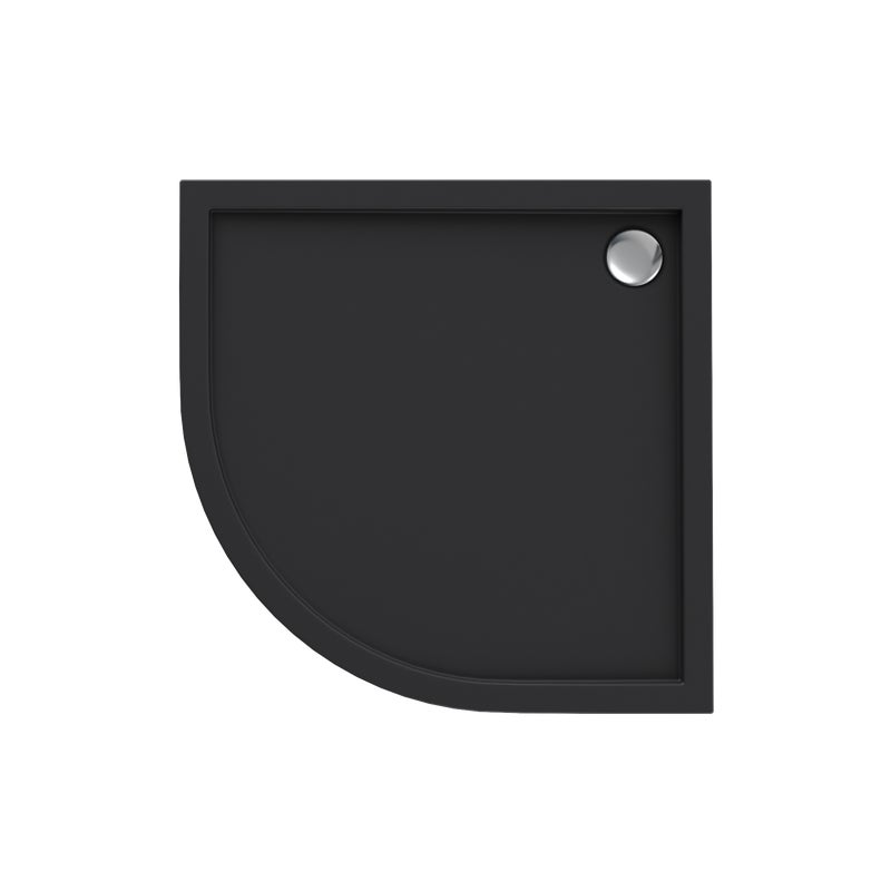 Brodzik do kabiny prysznicowej 1/4 koła 80x80x16/6 cm czarny mat Sinergid Schedpol