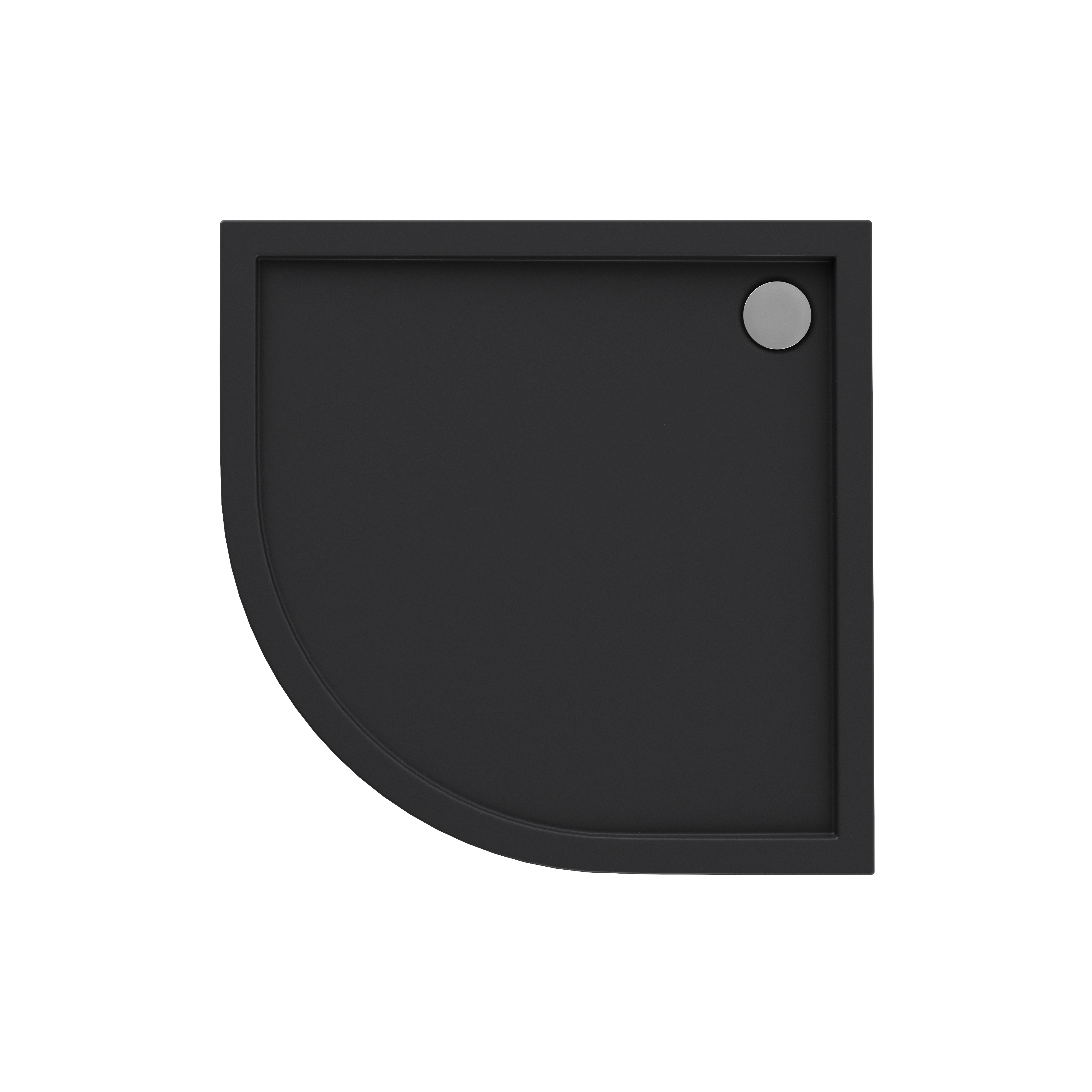 Brodzik do kabiny prysznicowej 1/4 koła 80x80x4.5/2.5 cm czarny mat Tebe Schedpol