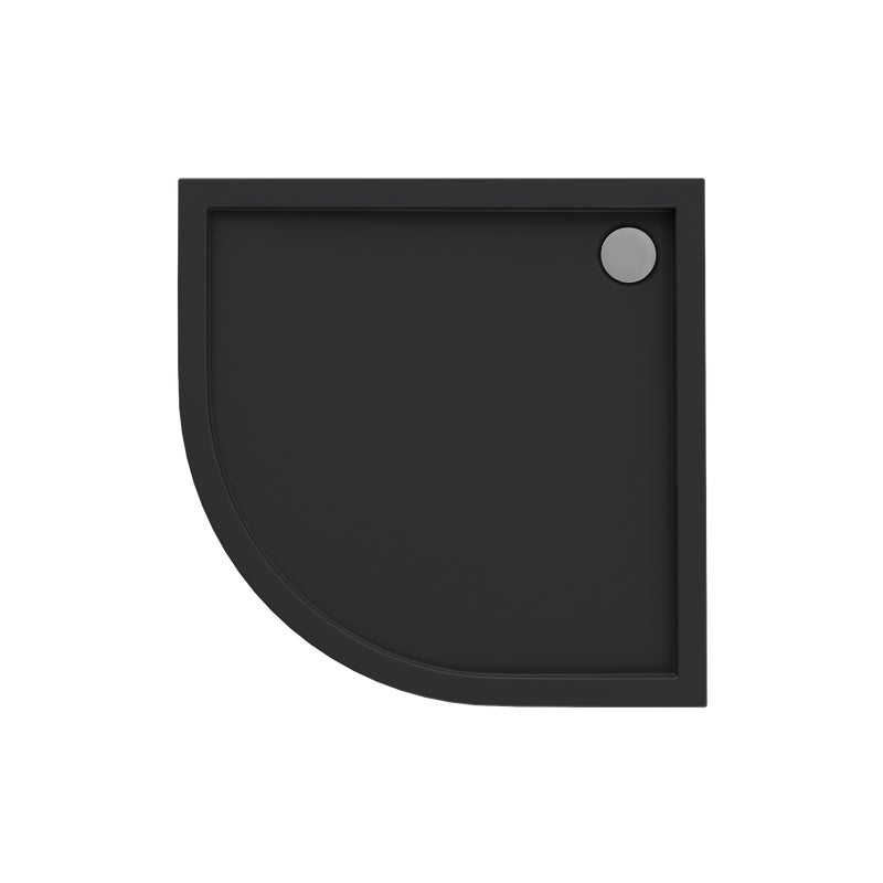 Brodzik do kabiny prysznicowej 1/4 koła 80x80x4.5/2.5 cm czarny mat Tebe Schedpol