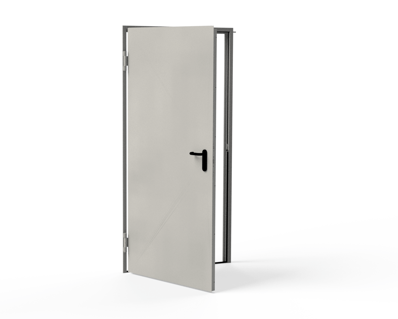 Porta corta-fogo branco lisa 90x207 cm direita - 5