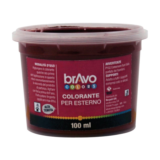 Colorante liquido BRAVO universale per esterni 100 ml rosso ossido
