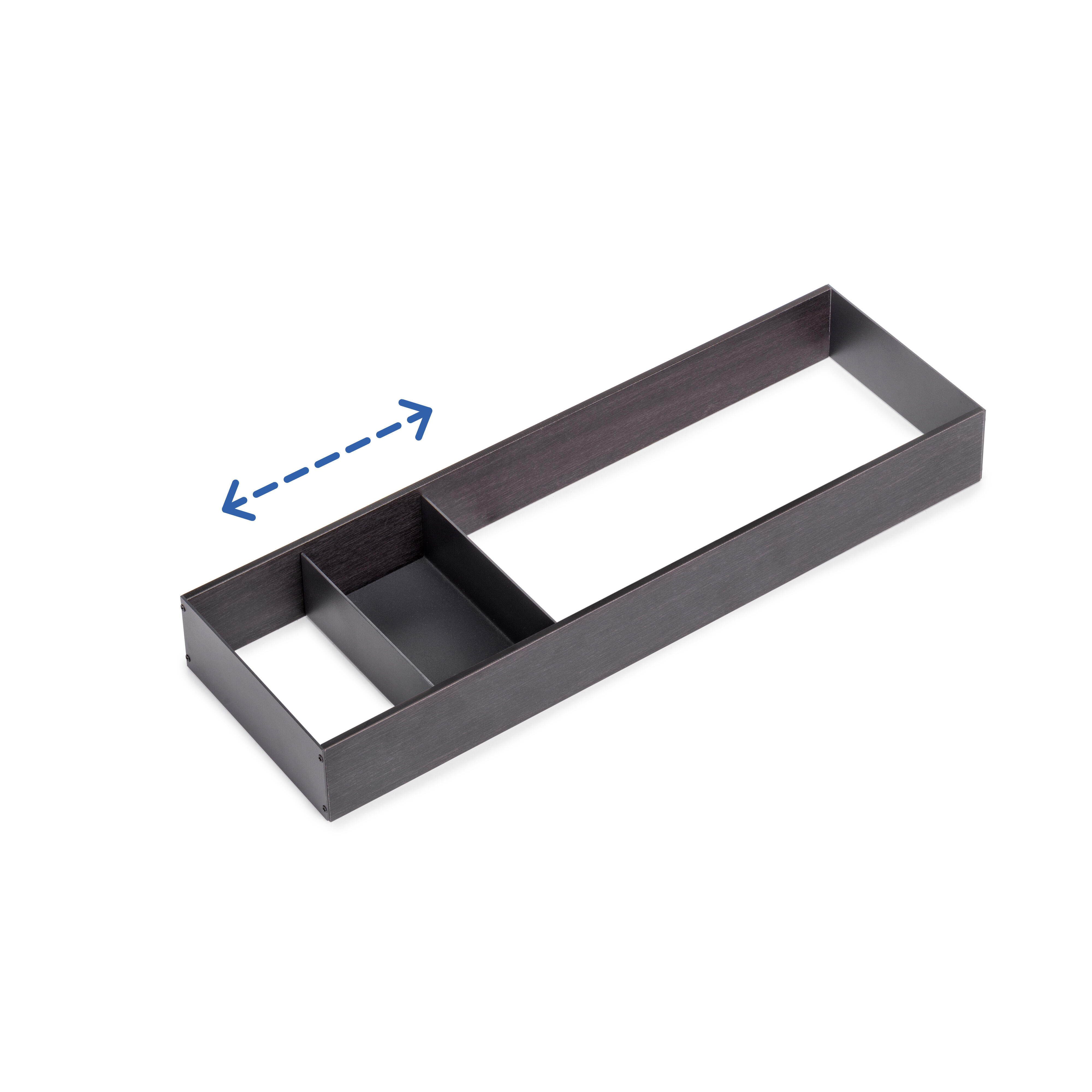 Organizador OrderBox Emuca para cajón gris antracita 15x47cm - 5