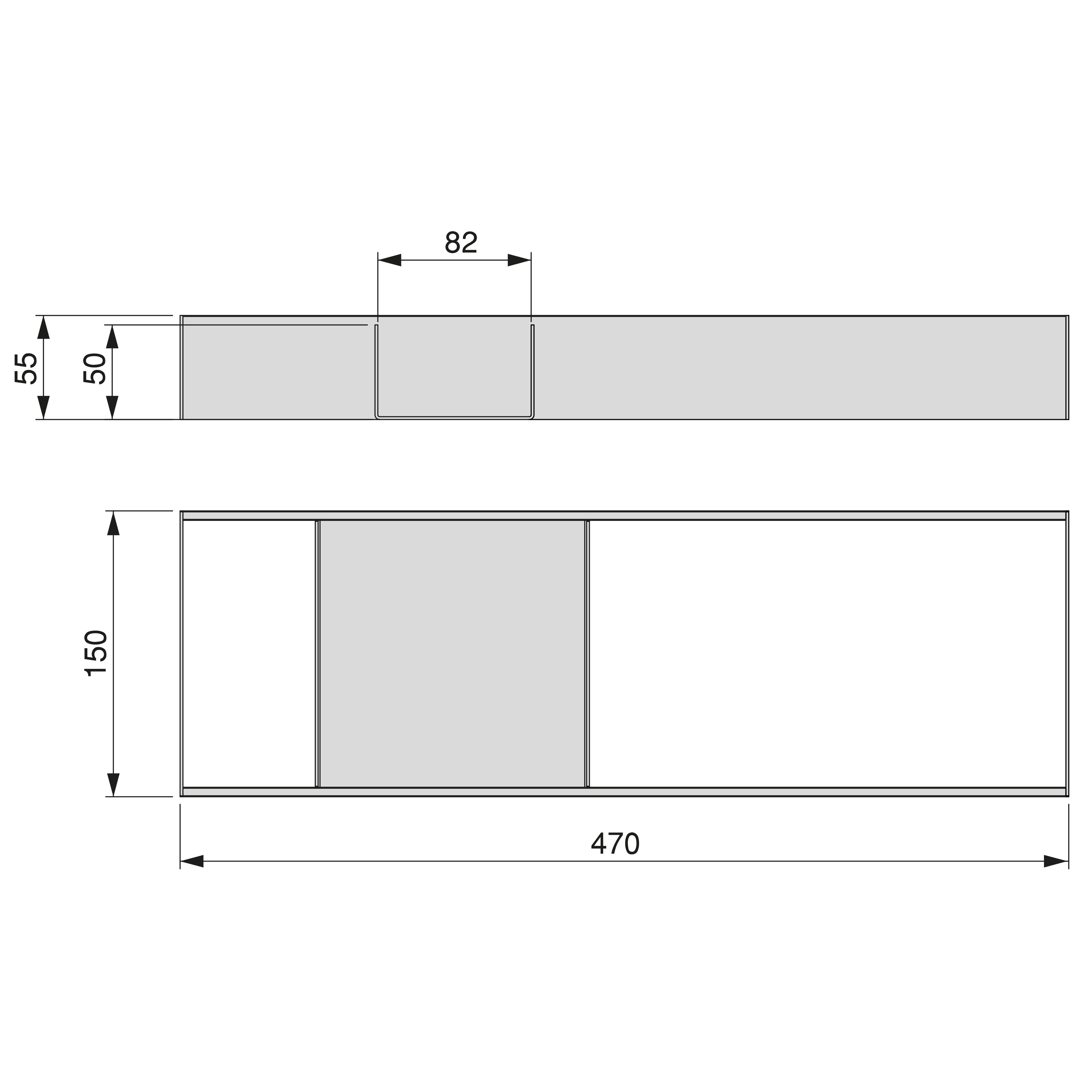 Organizador OrderBox Emuca para cajón gris antracita 15x47cm - 4