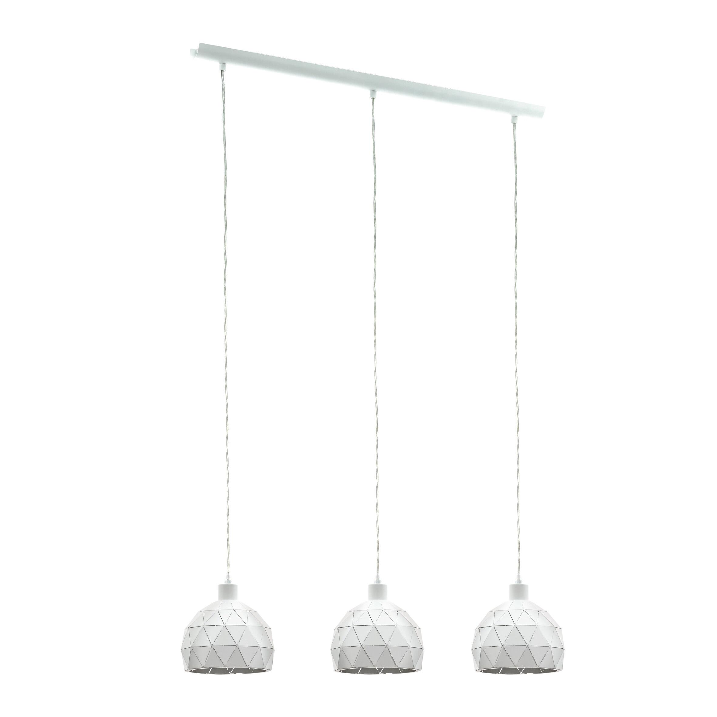 EGLO Lampadario Design Roccaforte bianco paralume bianco 3x E14