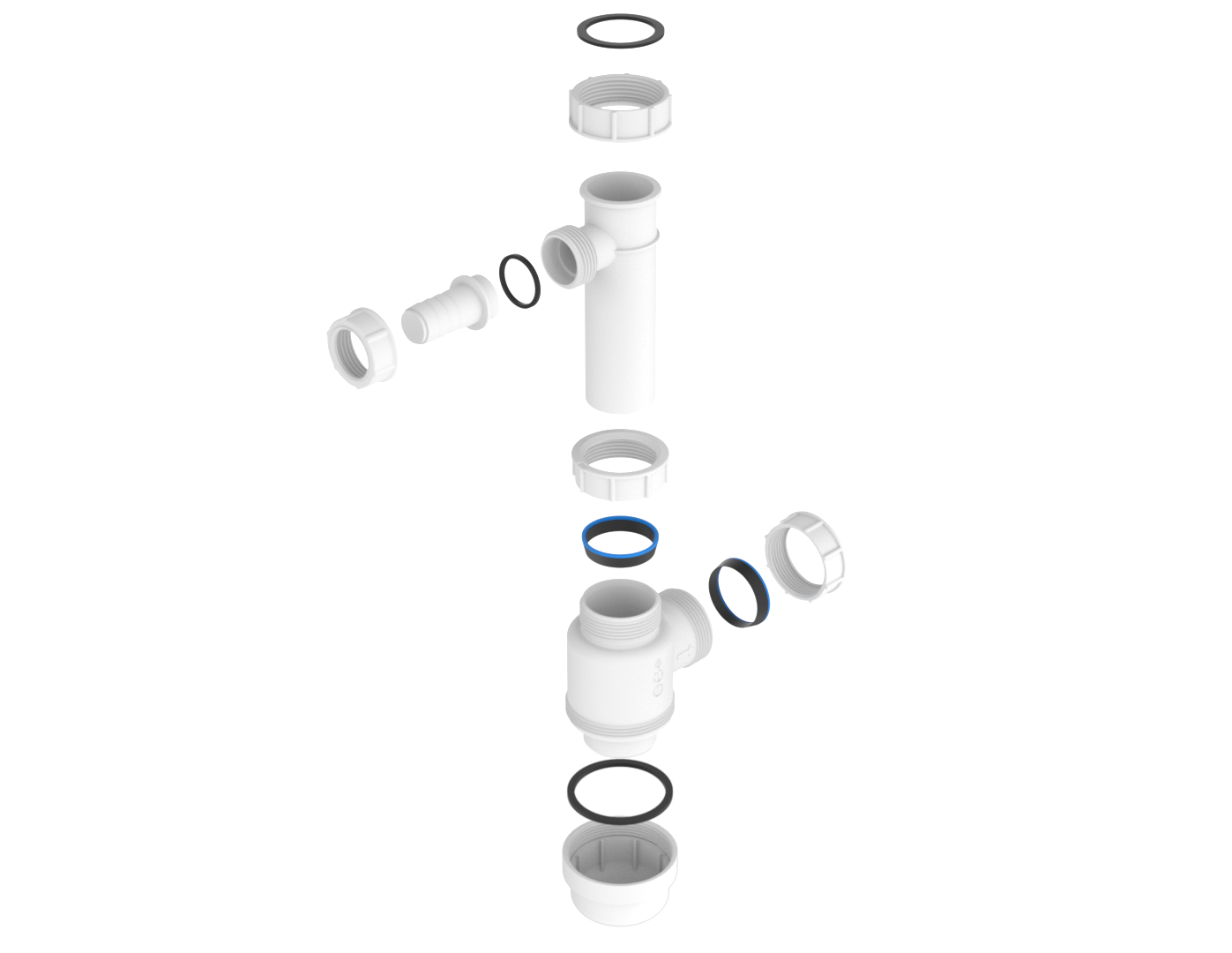 Sifão simples lava loiça 40 EQUATION com ligação esgoto maquina lavar - 3