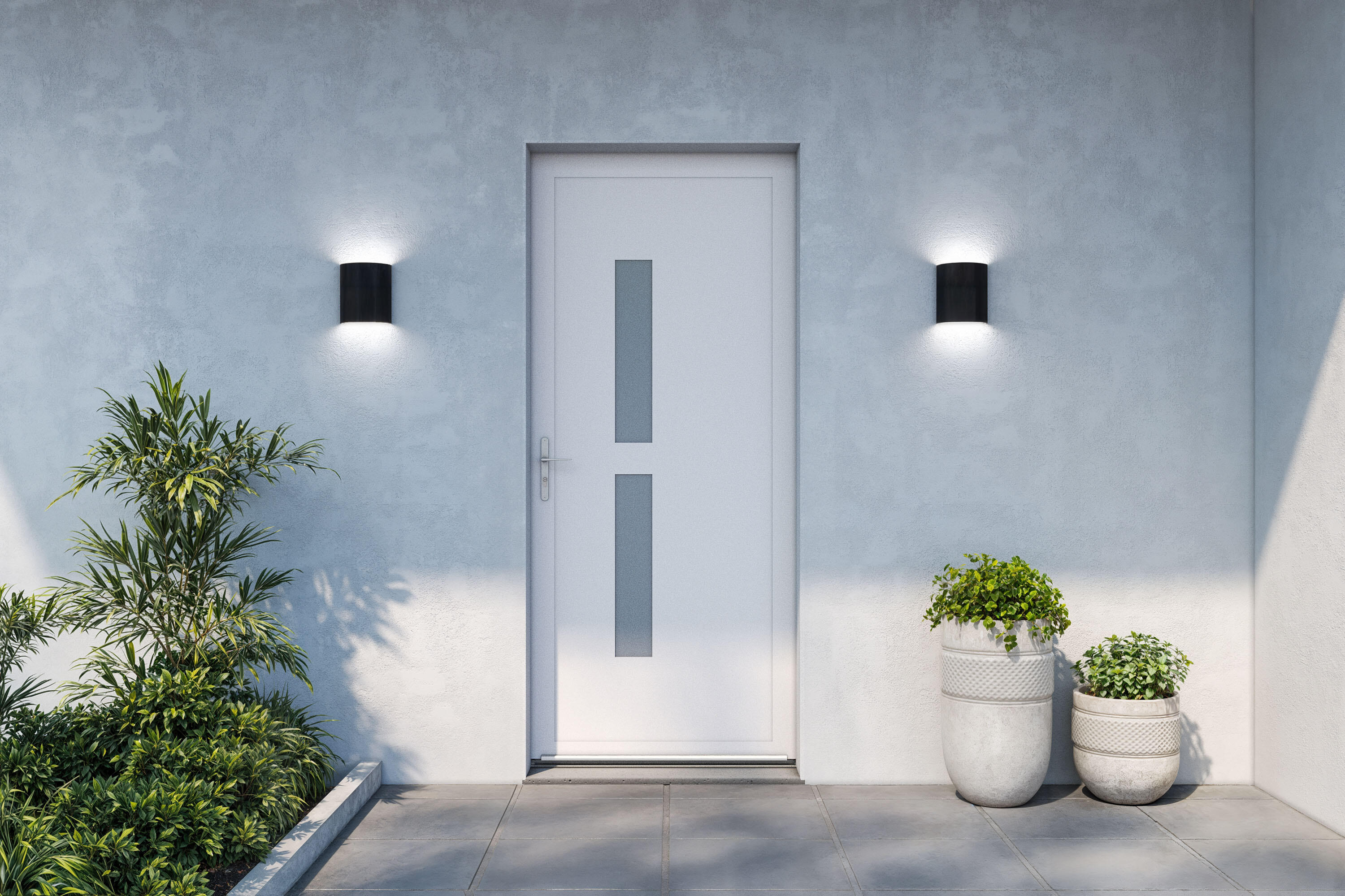 Porte d'entrée aluminium blanche 9016 poussant droit H.215 x l.90 cm Aspin - 4