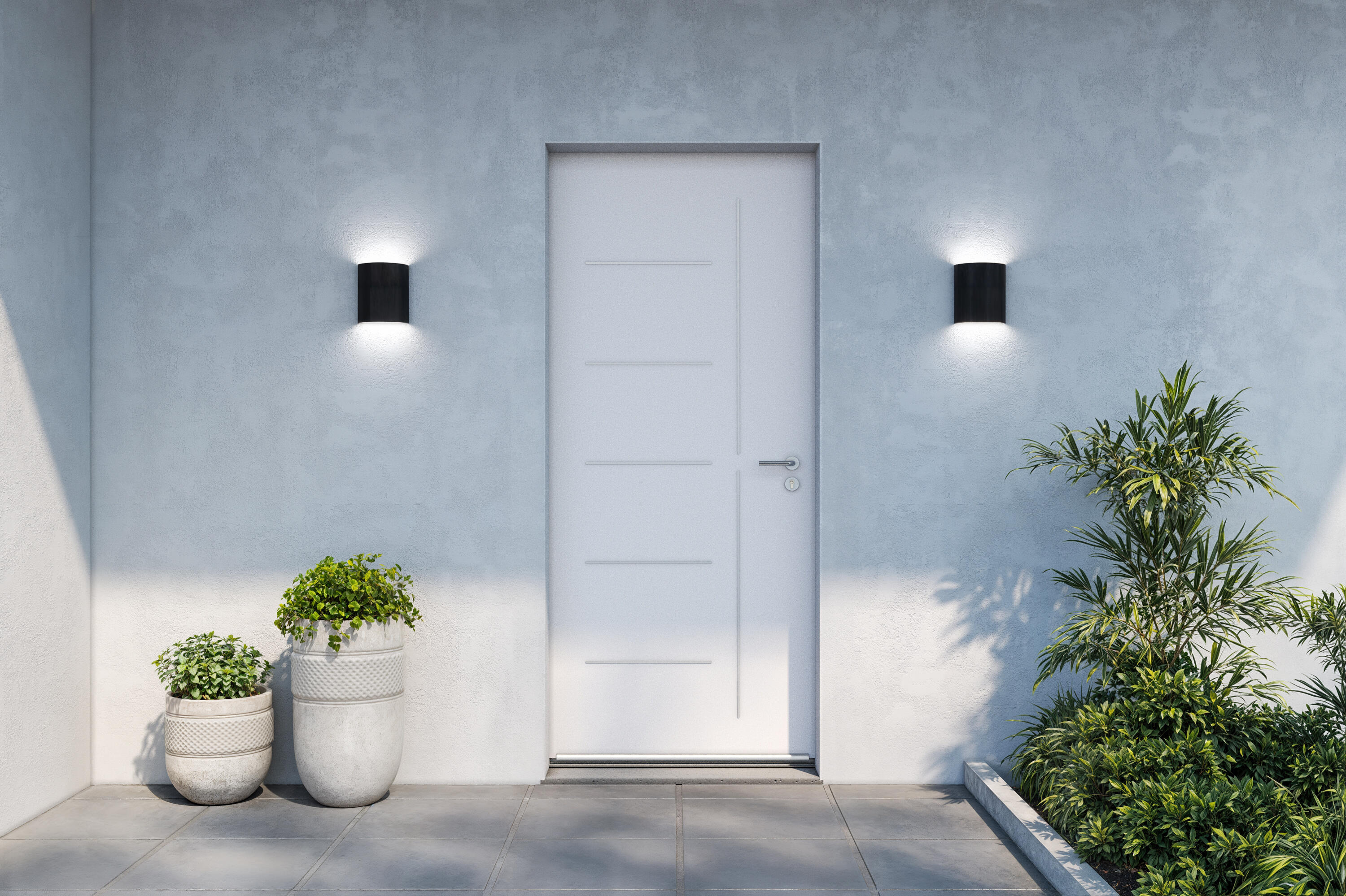 Porte d'entrée aluminium blanche 9016 poussant gauche H.215 x l.90 cm Menta - 4