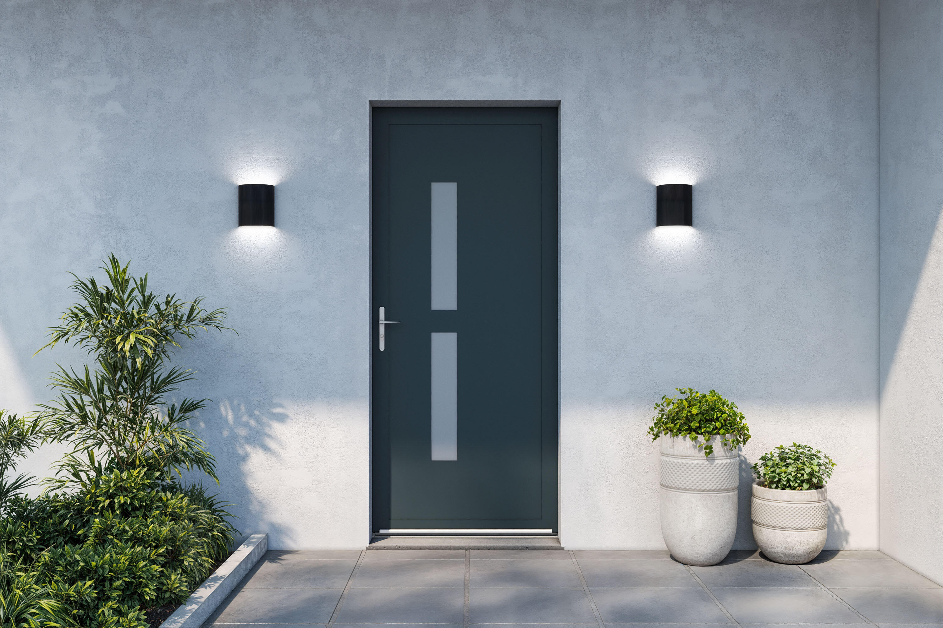 Porte de service aluminium grise 7016 poussant droit H.215 x l.90 cm Aspin - 5