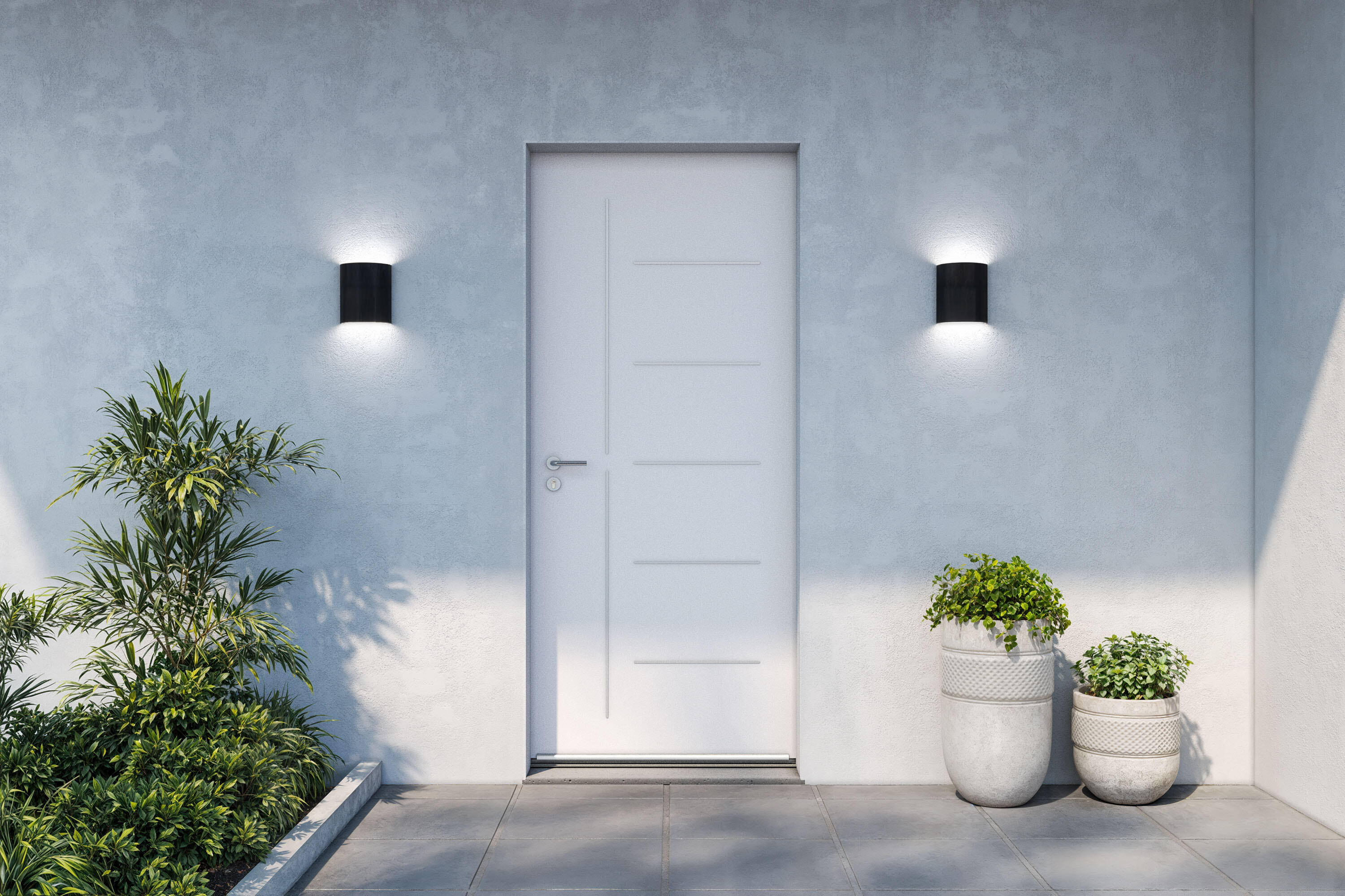 Porte d'entrée aluminium blanche 9016 poussant droit H.215 x l.90 cm Menta - 5