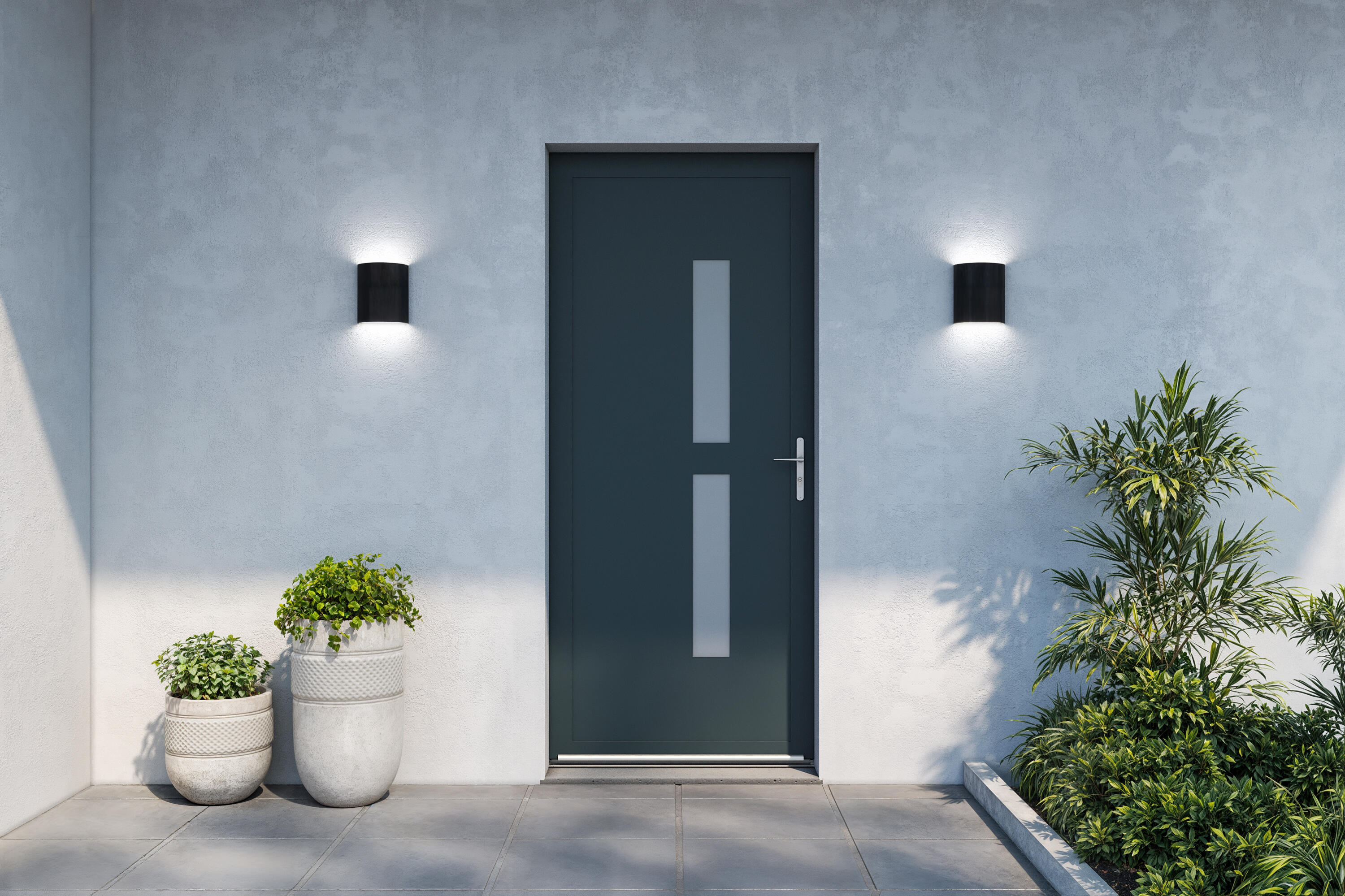 Porte de service aluminium grise 7016 poussant gauche H.215 x l.90 cm Aspin - 5