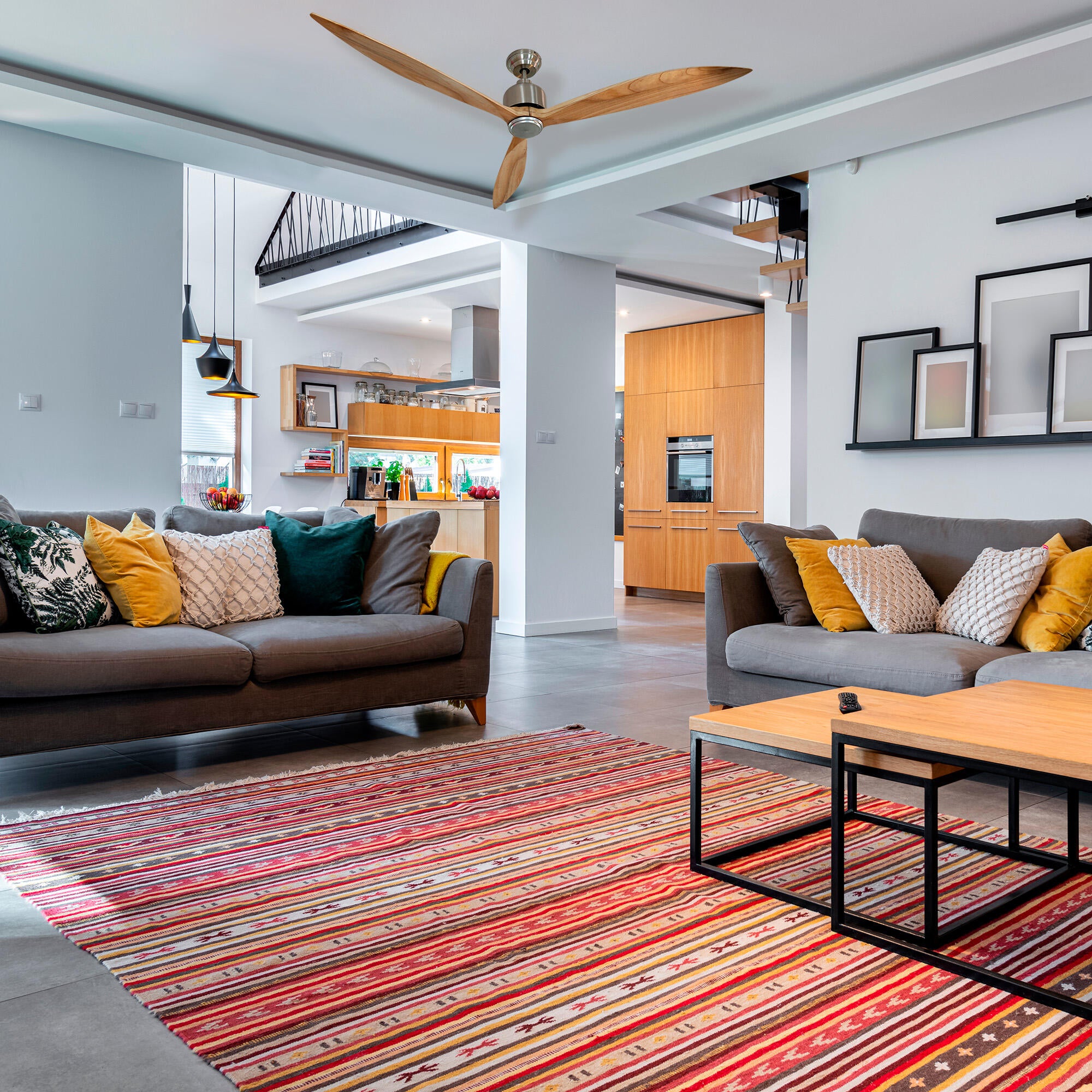 Ventilador de techo sin luz silencioso DC Arte Confort Milano gris 165 cm - 12