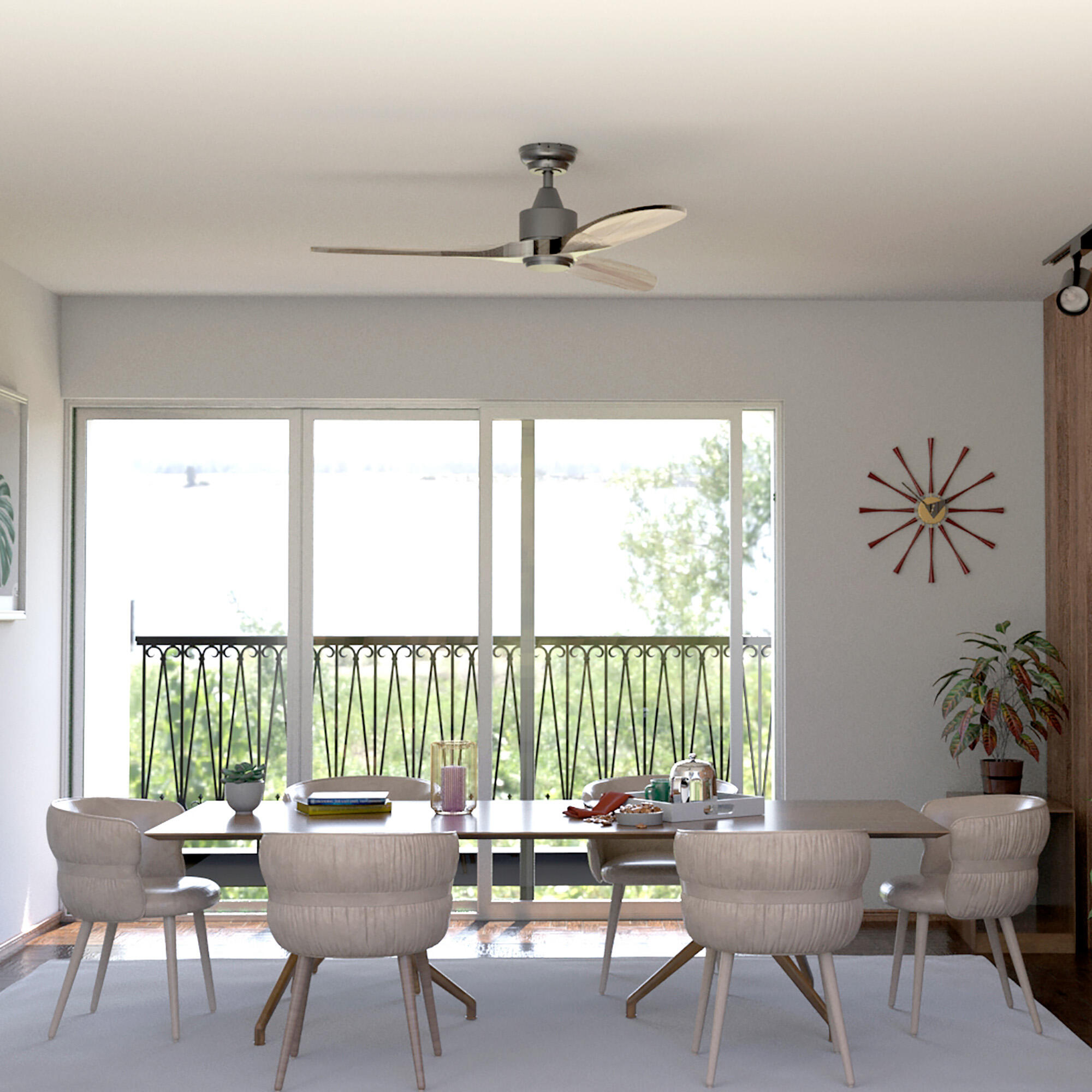 Ventilador de techo sin luz silencioso DC Arte Confort Milano gris 165 cm - 4