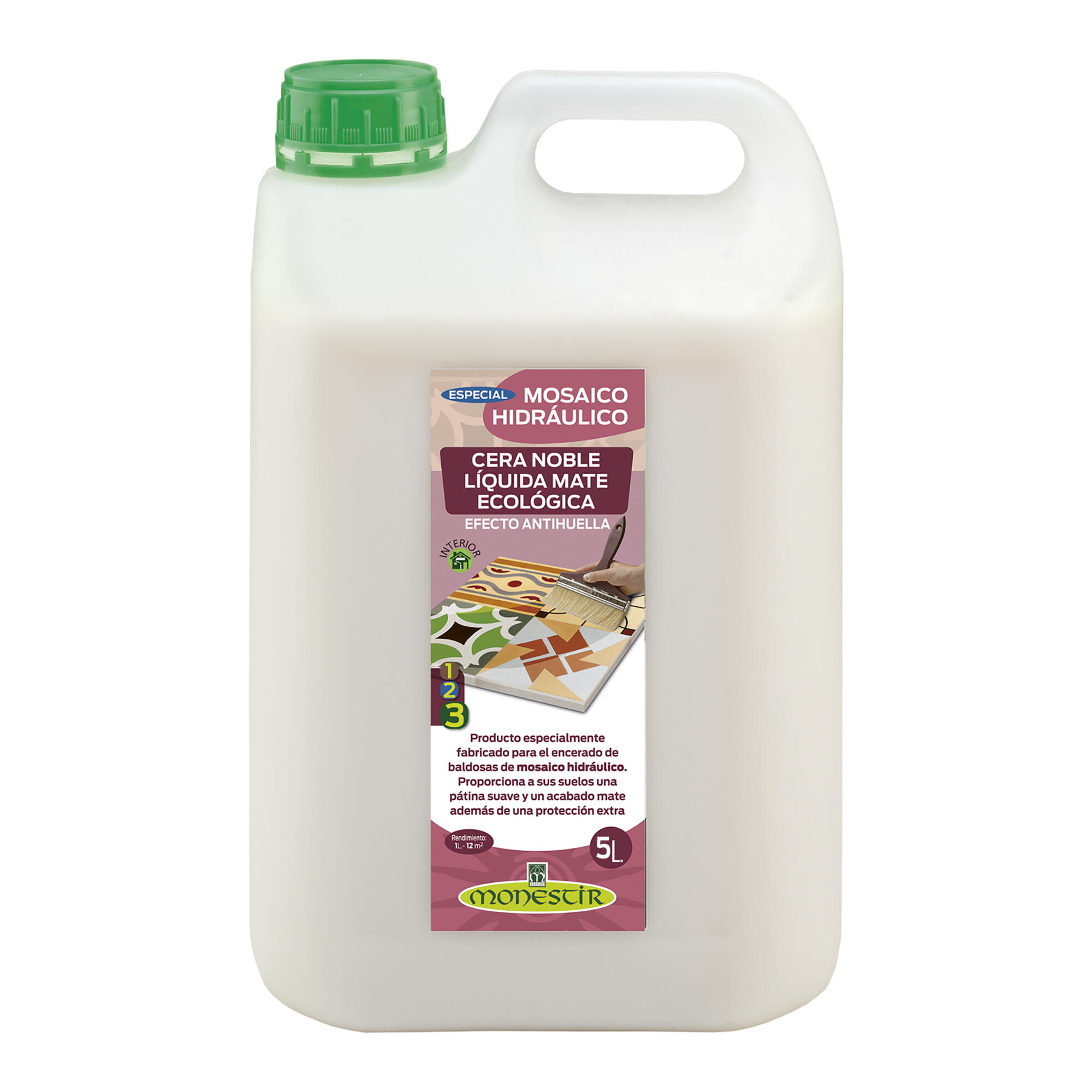 Cera líquida mate mosaico hidráulico suelos en interior monestir 5l