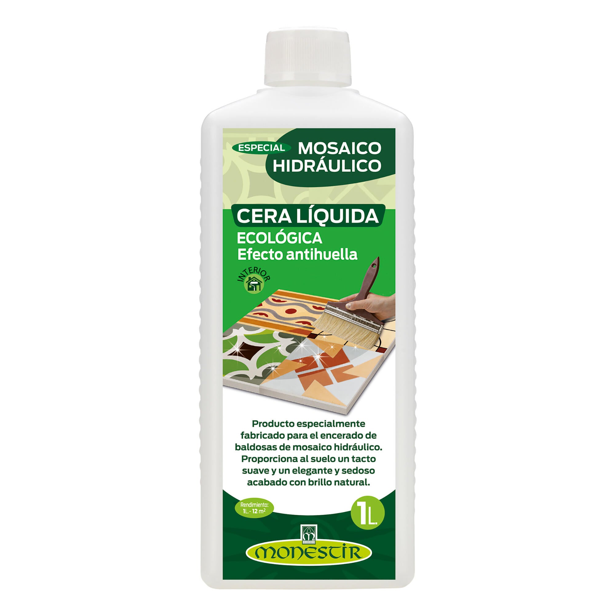 Cera líquida eco brillo mosaico hidráulico en interior monestir 1l