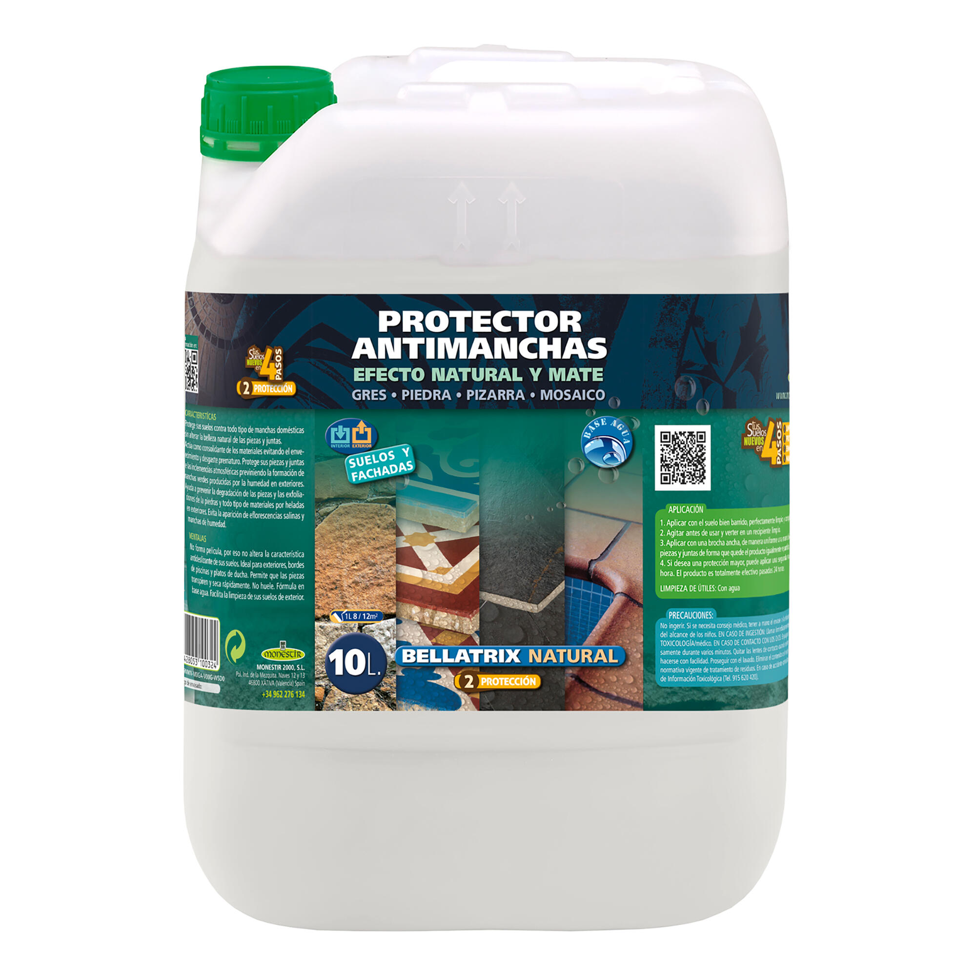 Bellatrix natural protector transparente piedra, pizarra y hormigón monestir 10l