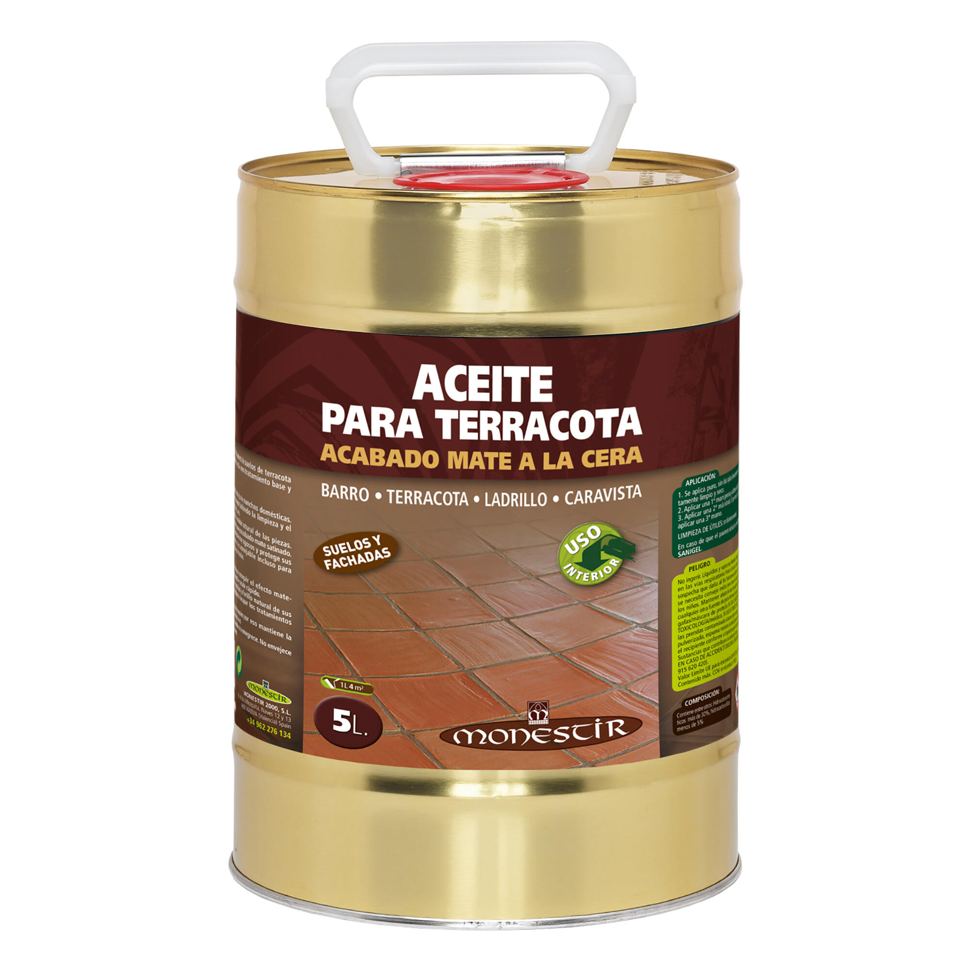 Aceite terracota mate a la cera monestir 5l