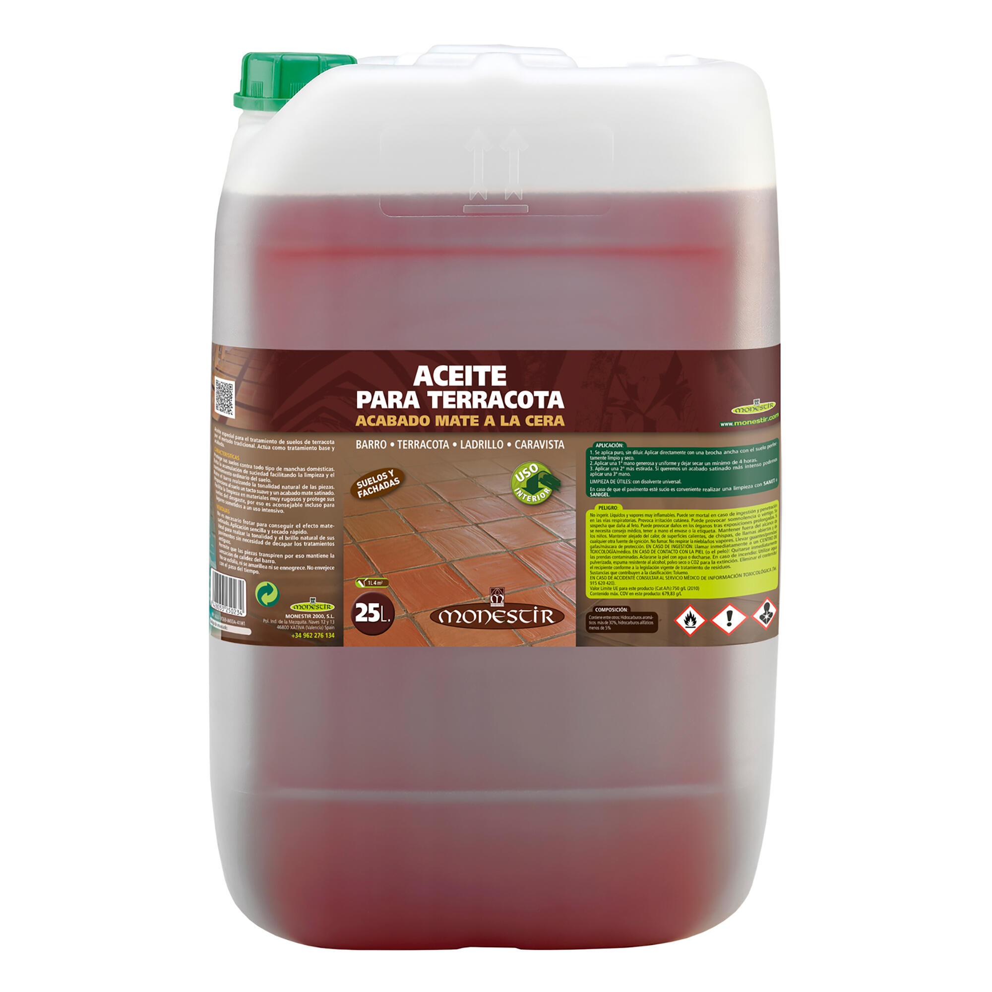 Aceite terracota mate a la cera monestir 25l