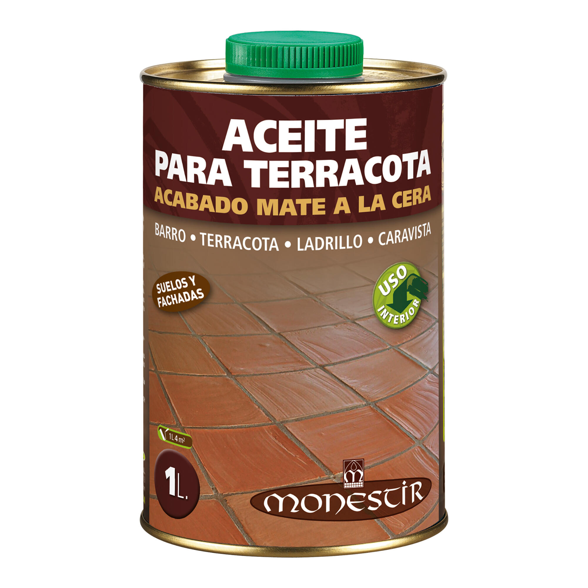 Aceite terracota mate a la cera monestir 1l