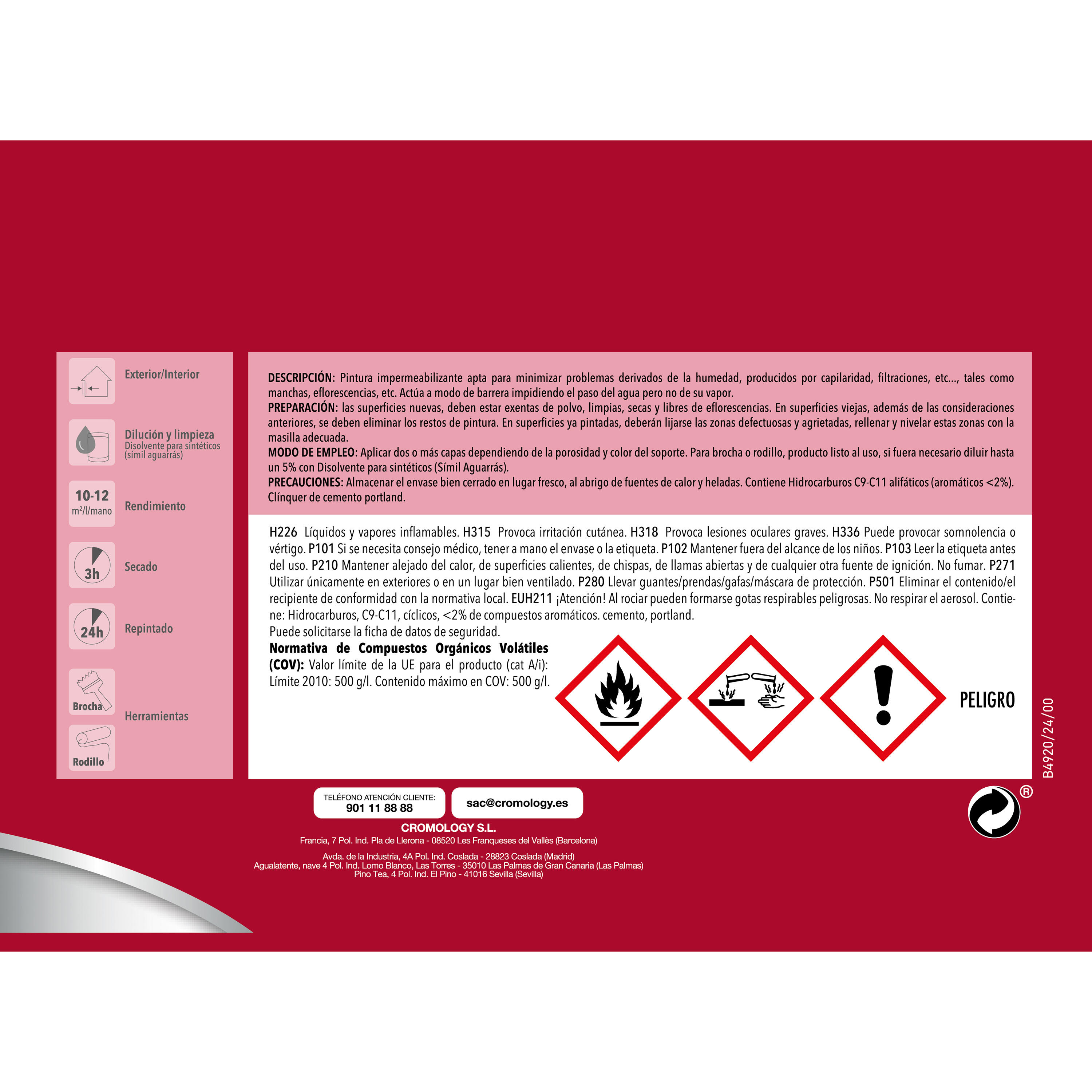 Pintura de interior antihumedad ALP TOLLENS color blanco mate 750ml para paredes y techos - 4