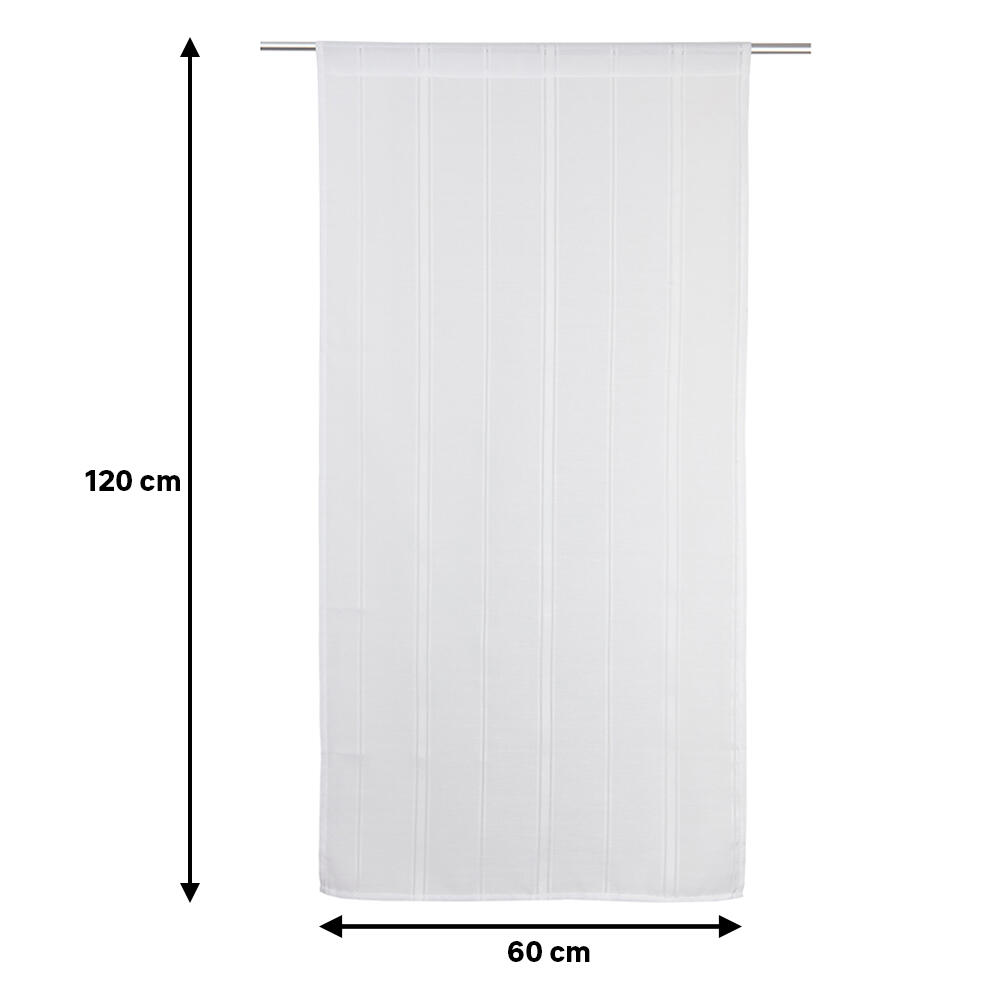 2 Visillos tendina pasabarras Natchik poliéster de 60x120cm liso blanco - 2