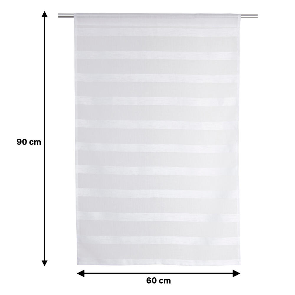 2 Visillos tendina pasabarras Pluton poliéster de 60x90cm con líneas blanco - 2