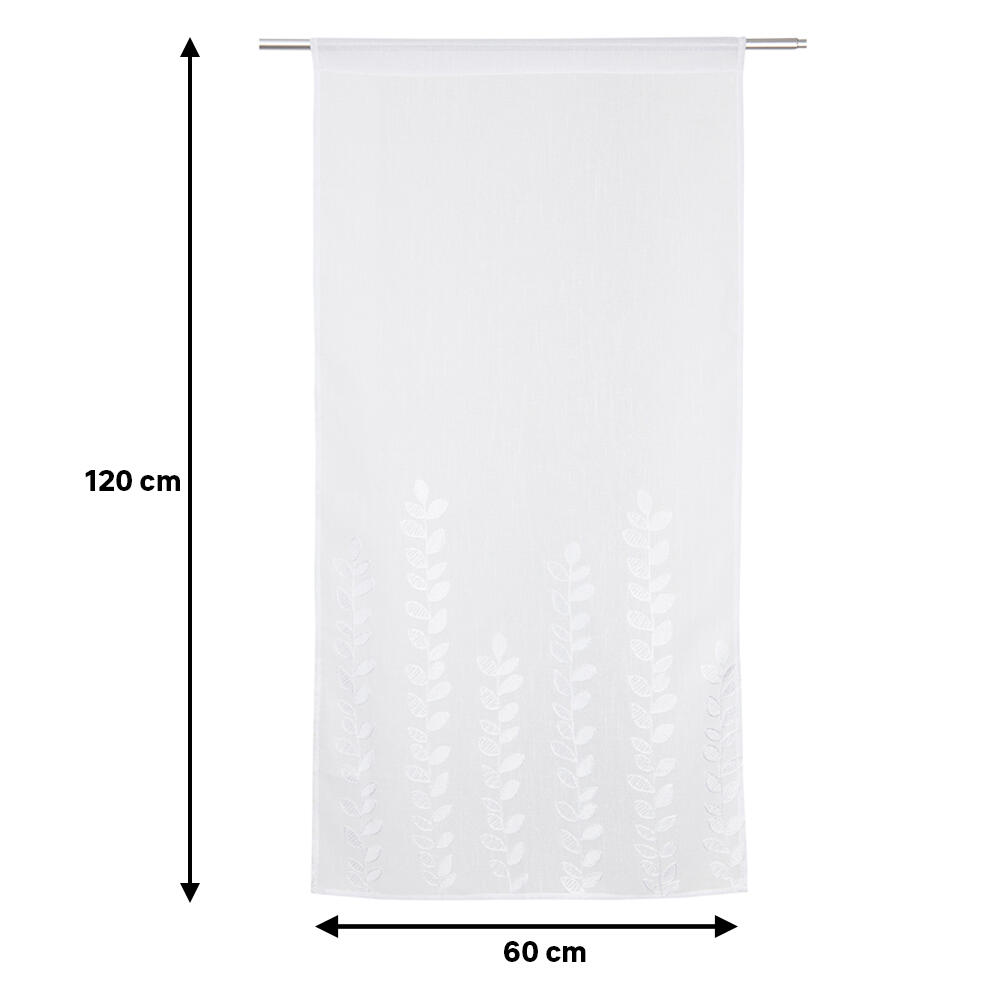 2 Visillos tendina pasabarras Veraz poliéster de 60x120cm flor blanco - 2