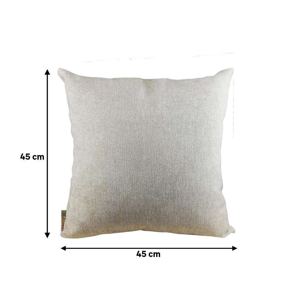 Cojín decorativo cuadrado Orinoco poliéster beige doble cara 45x45cm - 2