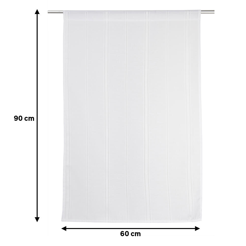 2 Visillos tendina pasabarras Natchik poliéster de 60x90cm liso blanco - 2