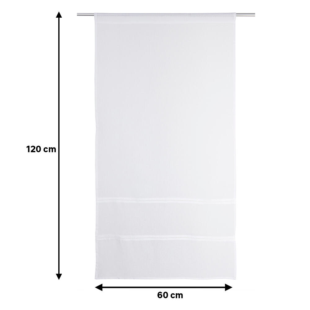 2 Visillos tendina pasabarras Gina poliéster de 60x120cm liso blanco - 2
